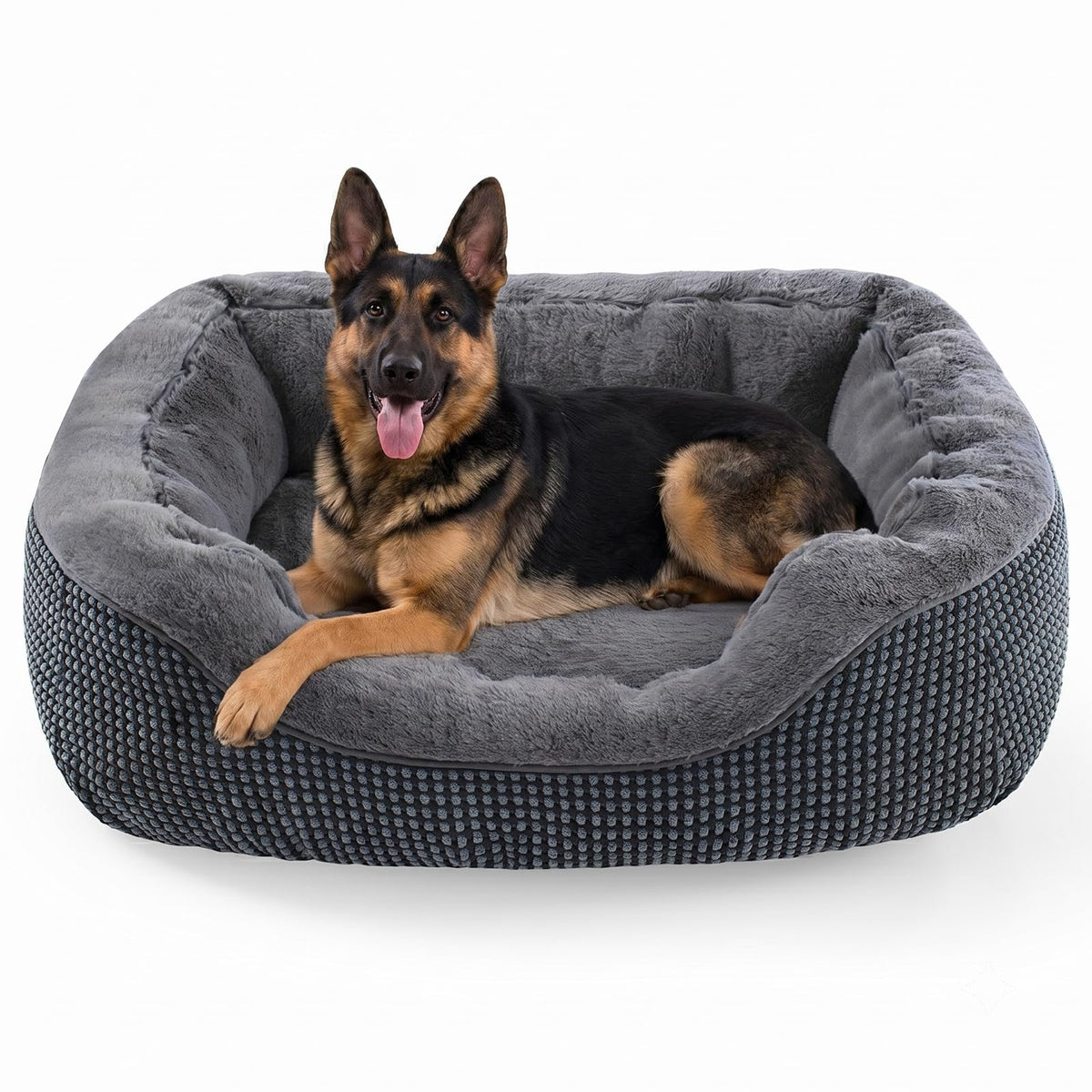20" Small Dog & Cat Bed – Washable Soft Bolster Pet Bed with Non-Slip Bottom