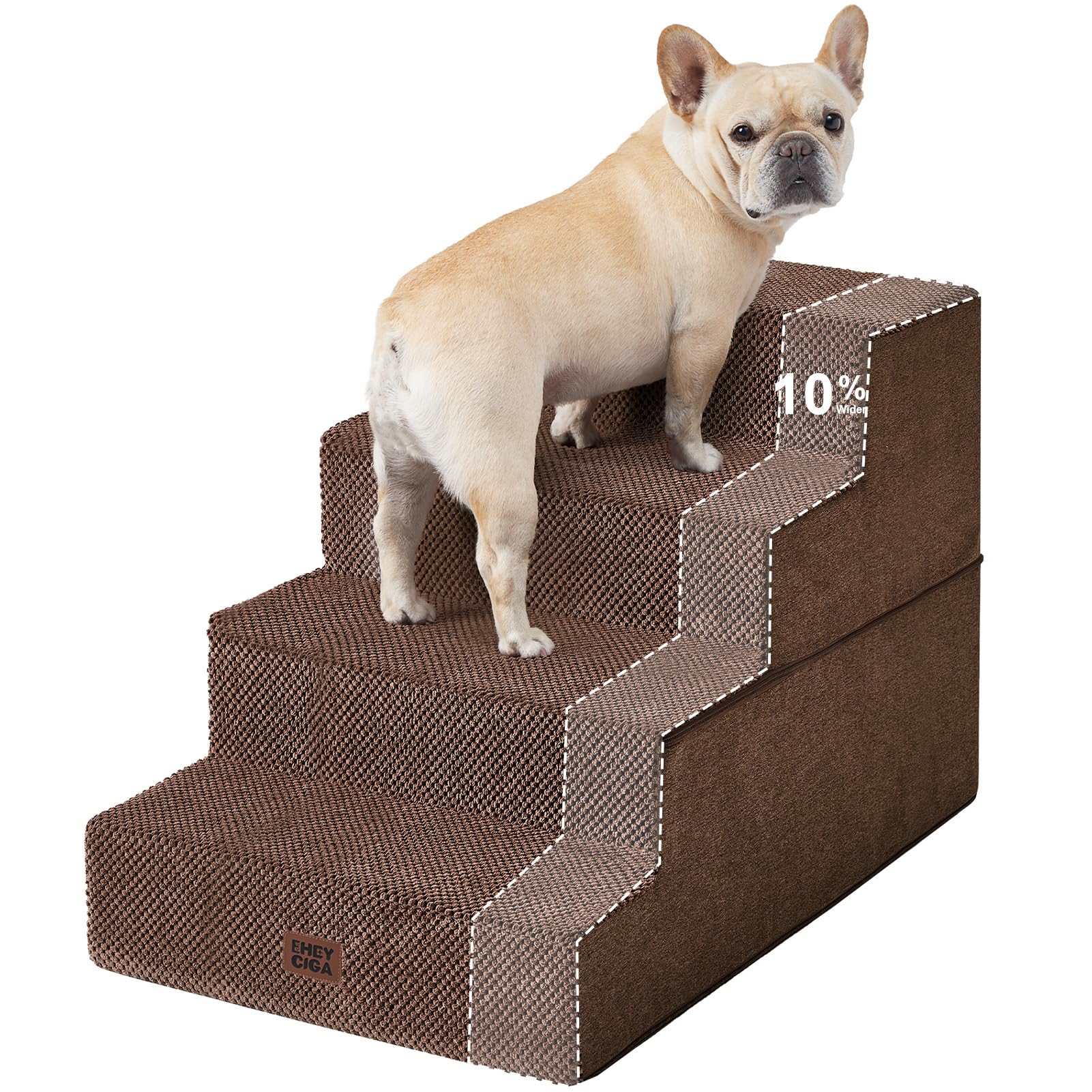 4-Step Dog Stairs for Bed – 18" Pet Steps for Small Dogs & Cats