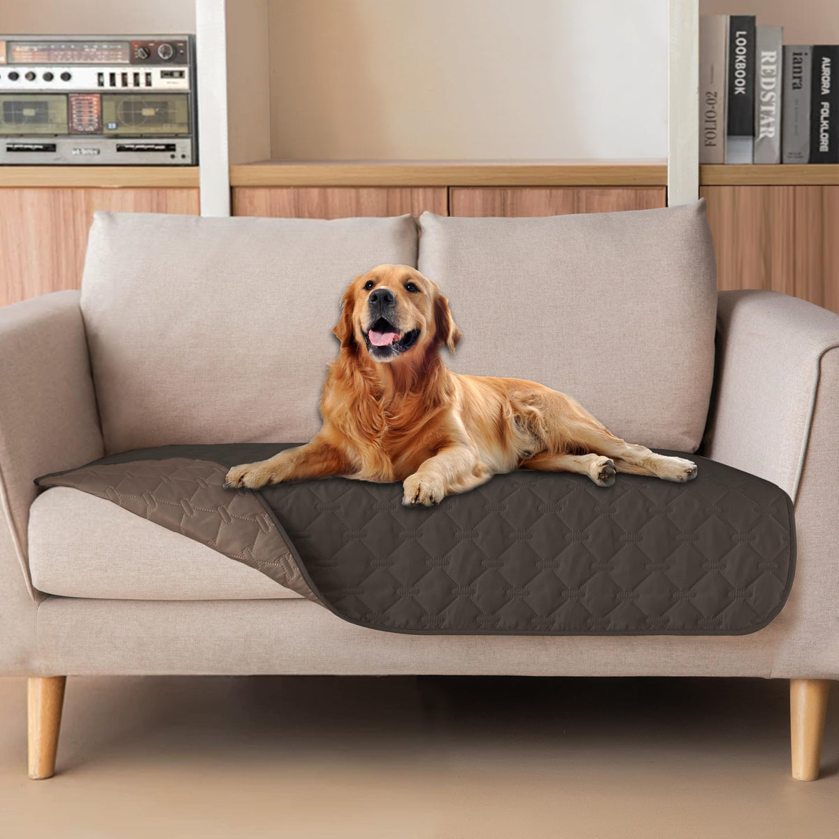 Reversible Quilted Pet Blanket for Beds & Sofas