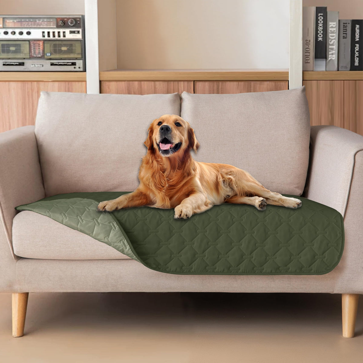 Reversible Quilted Pet Blanket for Beds & Sofas