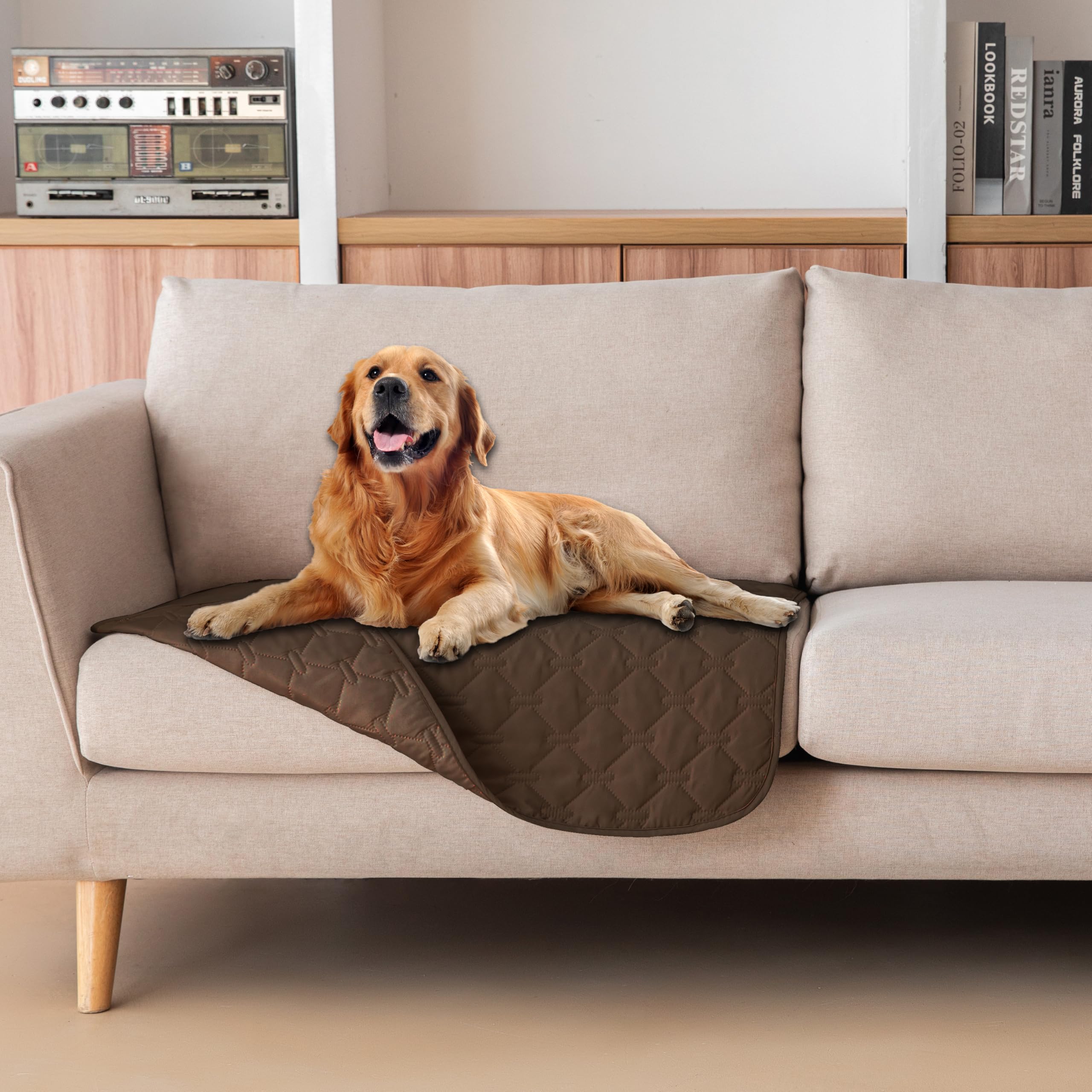 Reversible Quilted Pet Blanket for Beds & Sofas