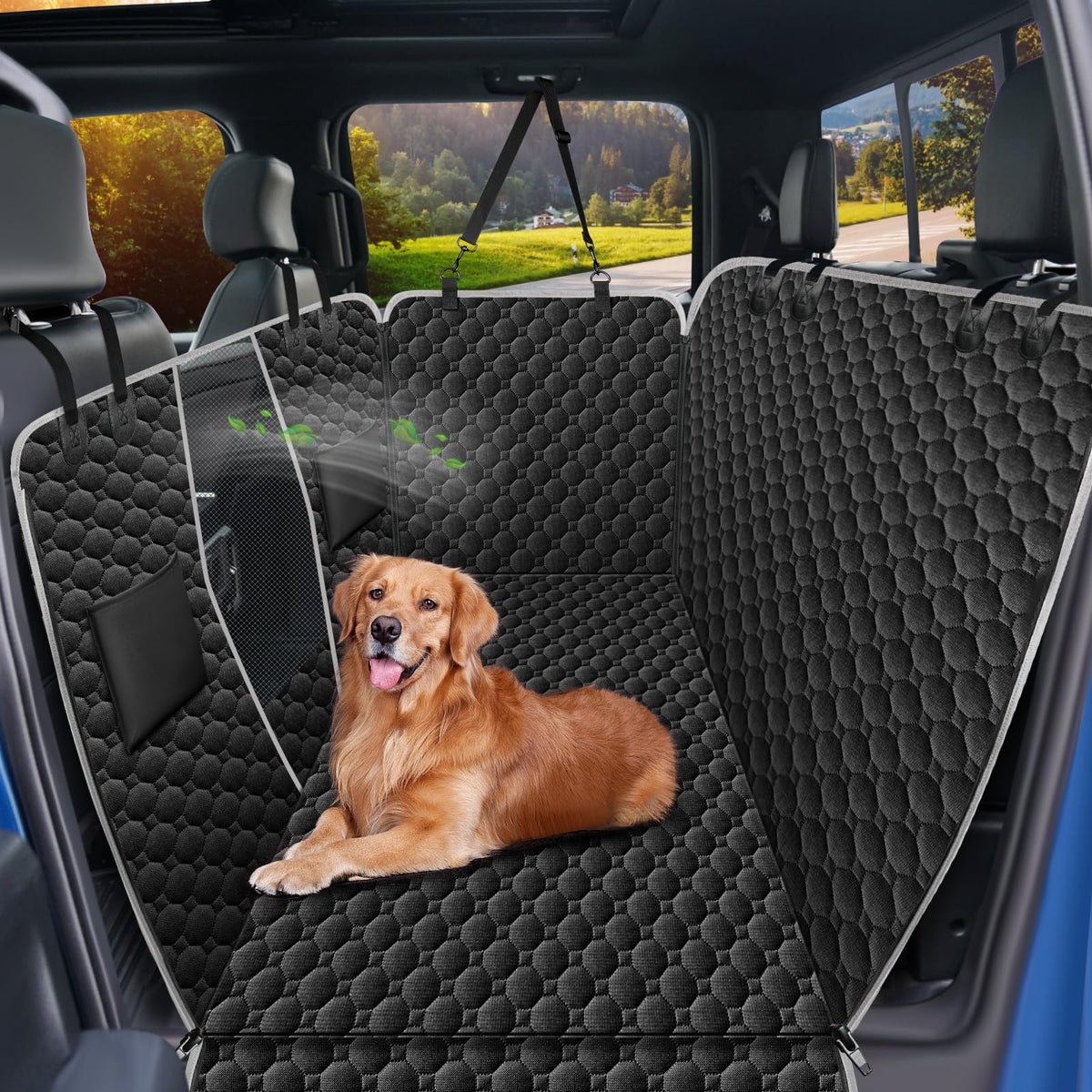 Dog Car Seat Cover for Back Seat, Waterproof Dog Hammock for Car