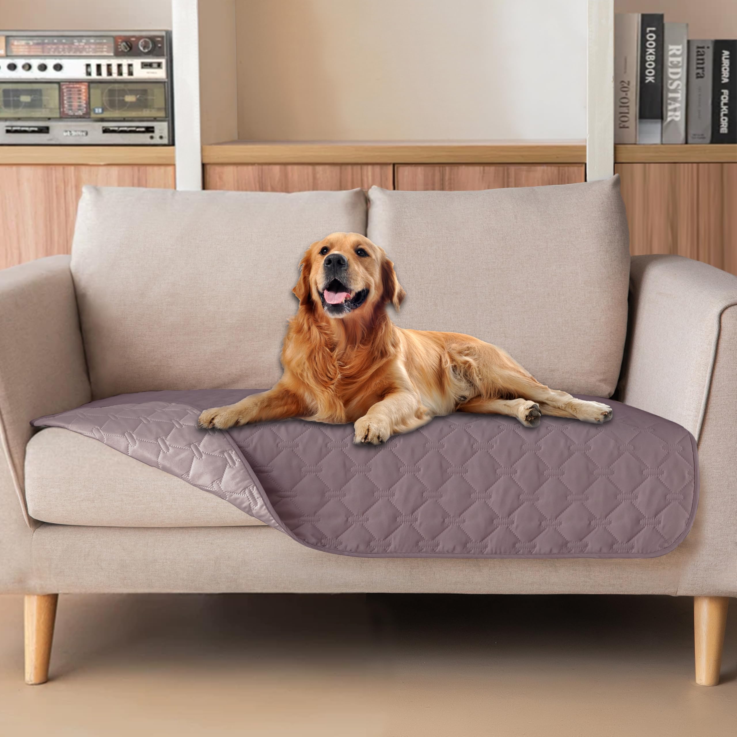 Reversible Quilted Pet Blanket for Beds & Sofas