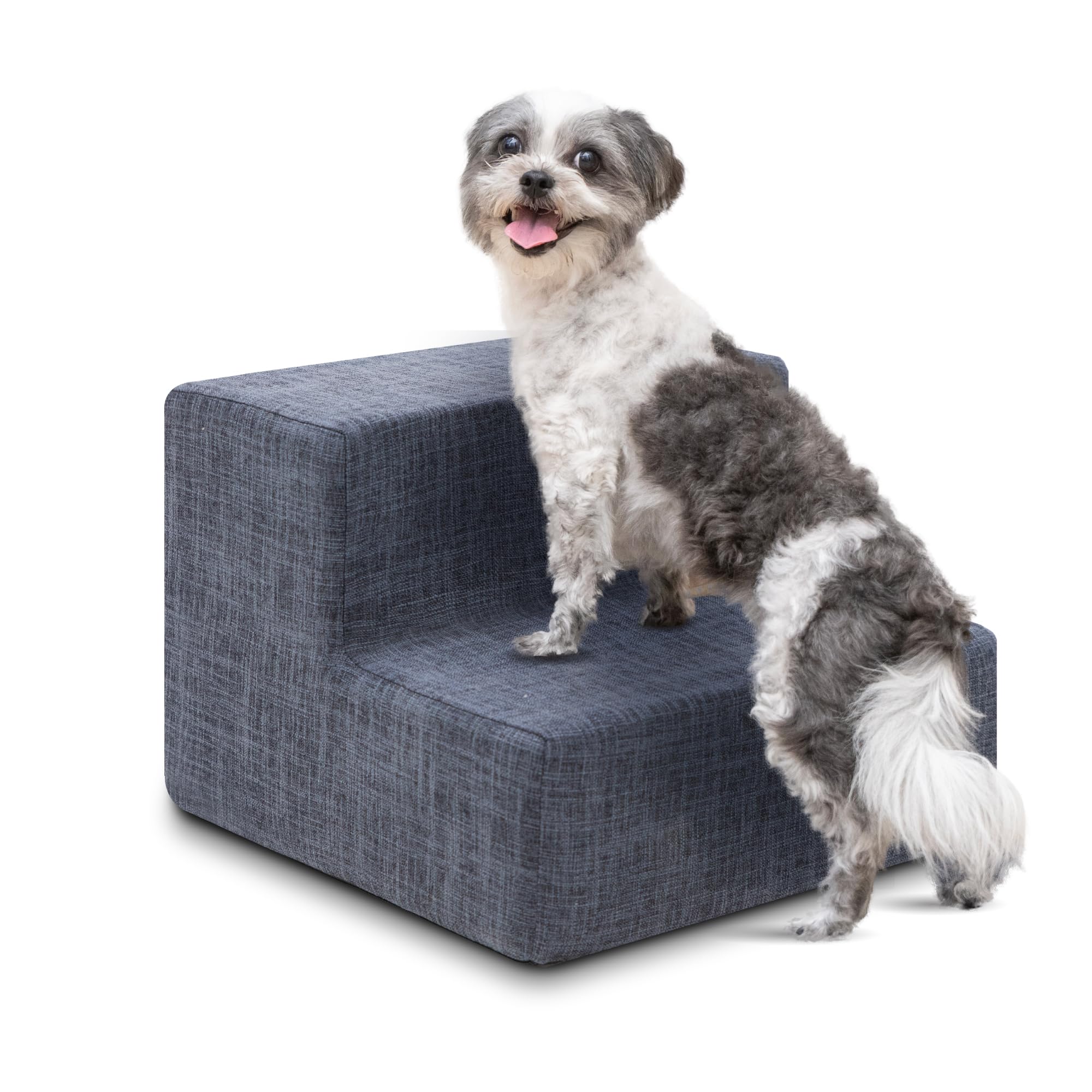 4-Step Dog Stairs for Small Dogs & Cats – 18" Foam Pet Steps for Bed & Couch
