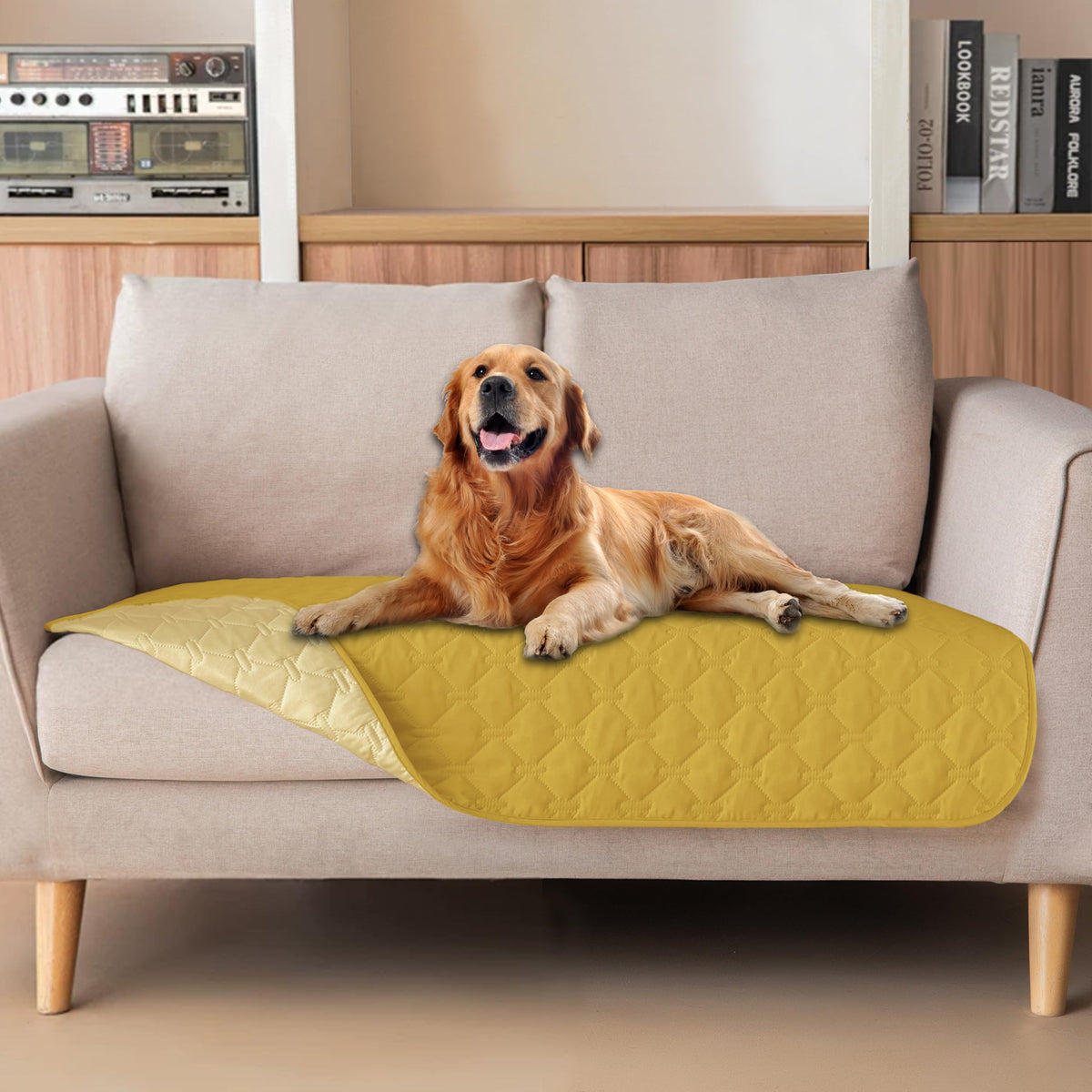 Reversible Quilted Pet Blanket for Beds & Sofas