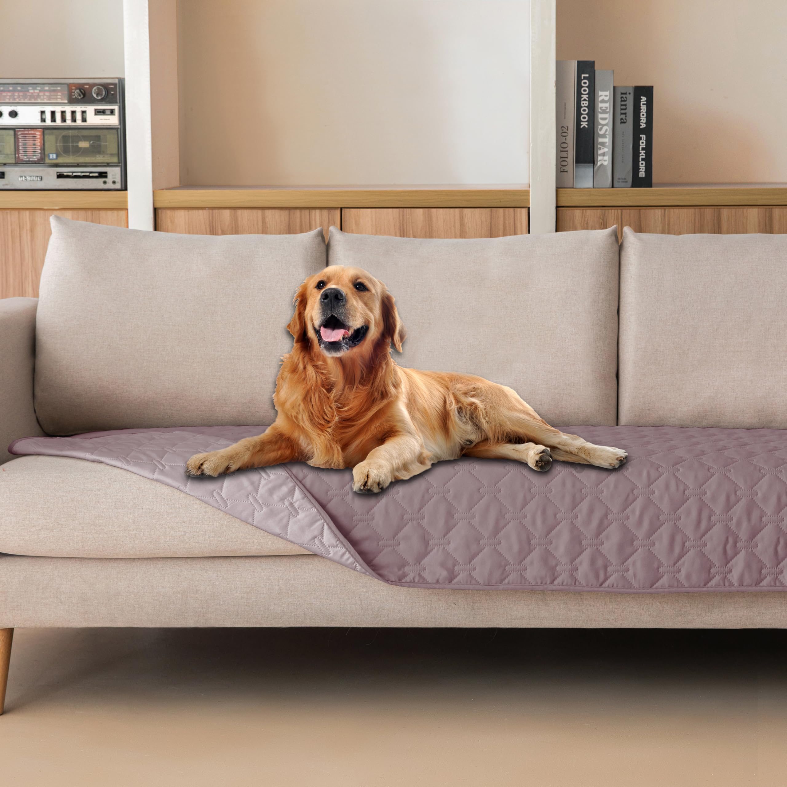Reversible Quilted Pet Blanket for Beds & Sofas