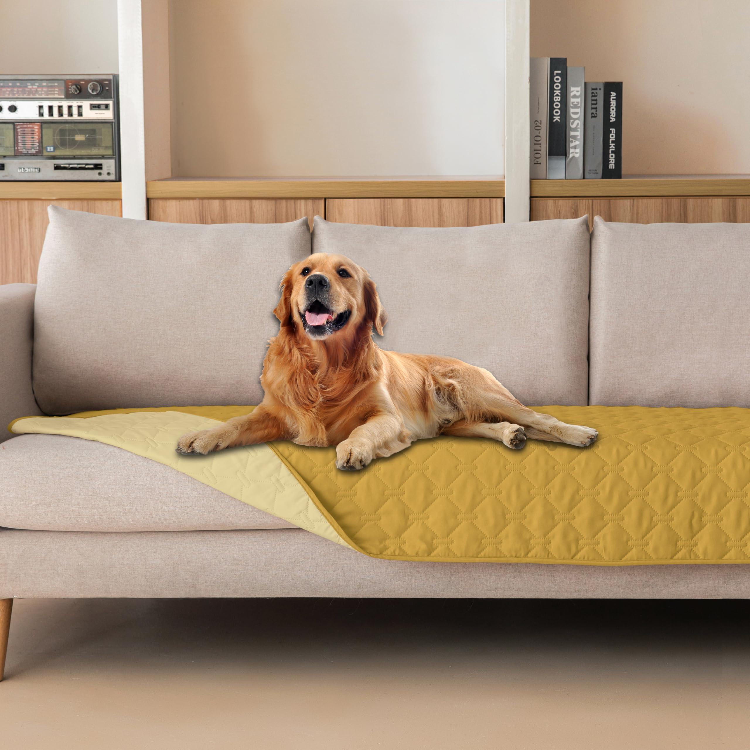 Reversible Quilted Pet Blanket for Beds & Sofas