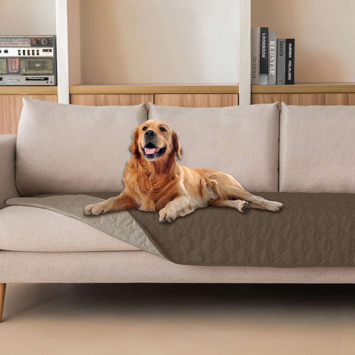 Reversible Quilted Pet Blanket for Beds & Sofas
