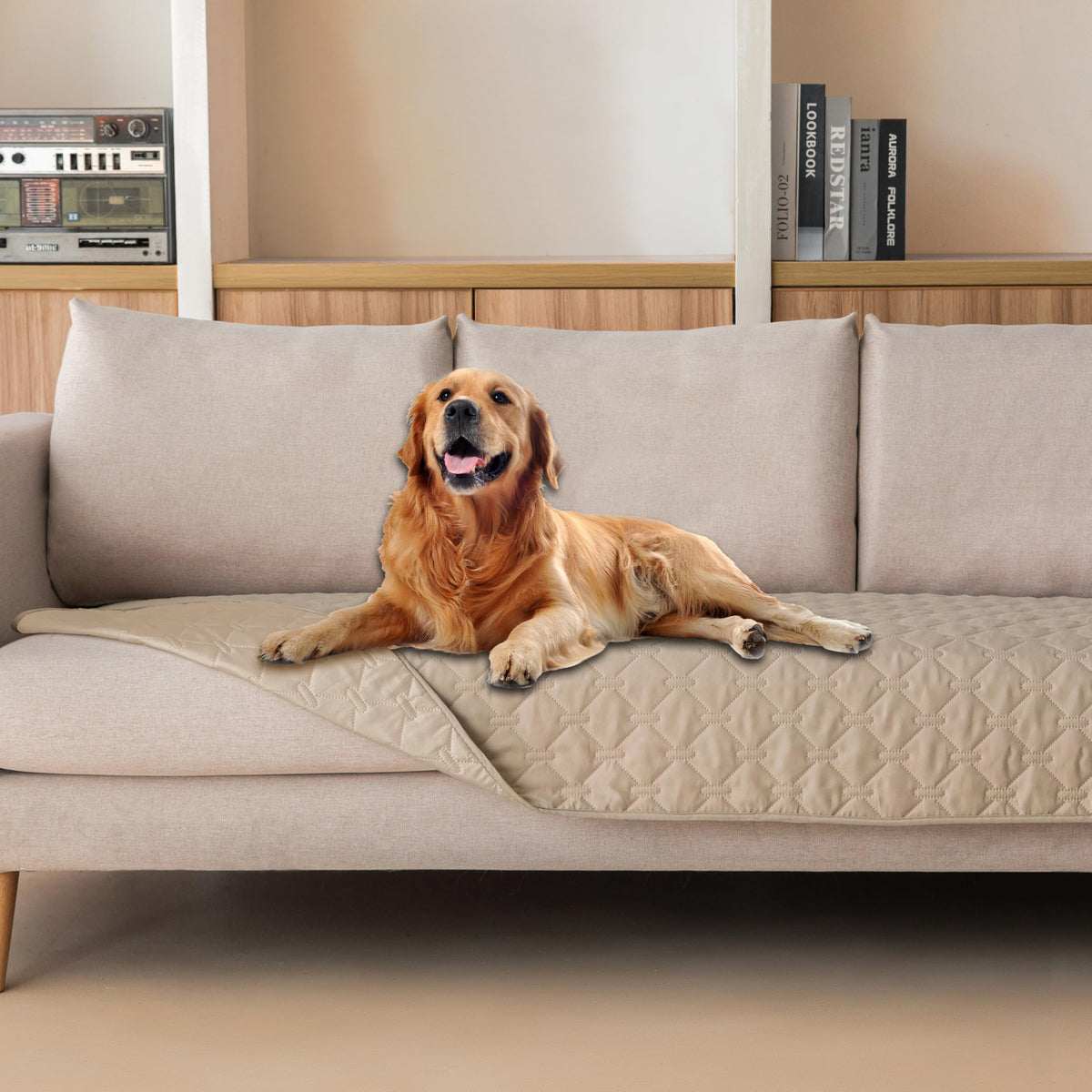 Reversible Quilted Pet Blanket for Beds & Sofas