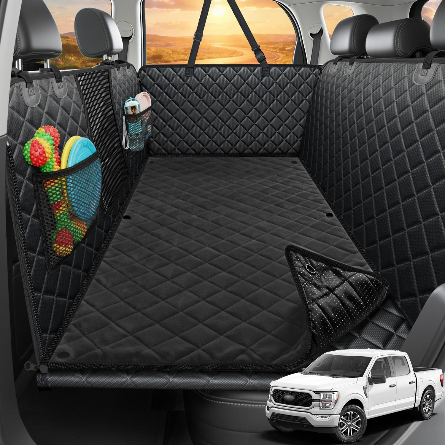 Hard-Bottom Dog Back Seat Extender & Car Cover