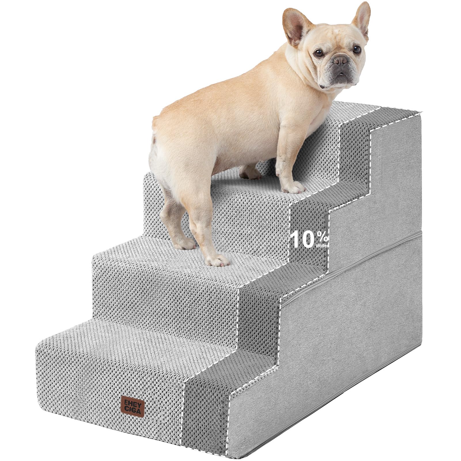 4-Step Dog Stairs for Bed – 18" Pet Steps for Small Dogs & Cats