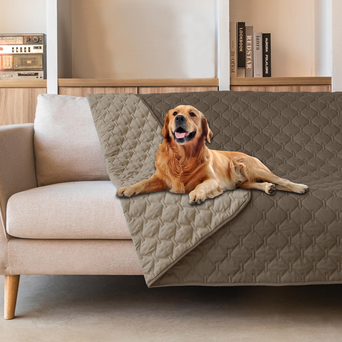 Reversible Quilted Pet Blanket for Beds & Sofas