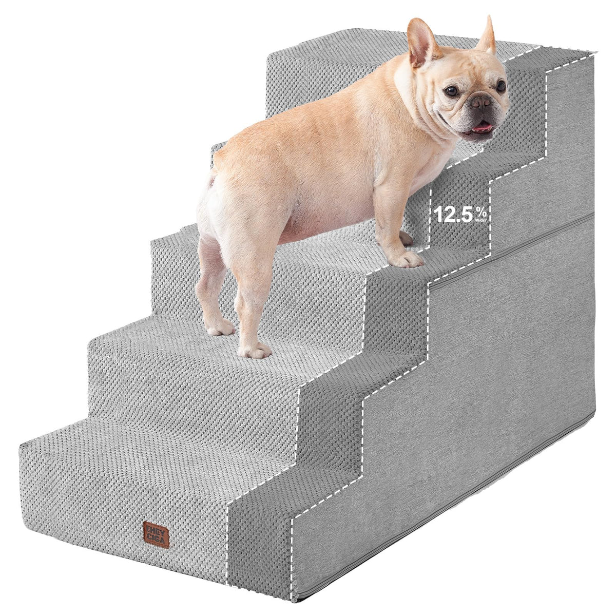 4-Step Dog Stairs for Bed – 18" Pet Steps for Small Dogs & Cats