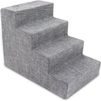 4-Step Dog Stairs for Small Dogs & Cats – 18" Foam Pet Steps for Bed & Couch