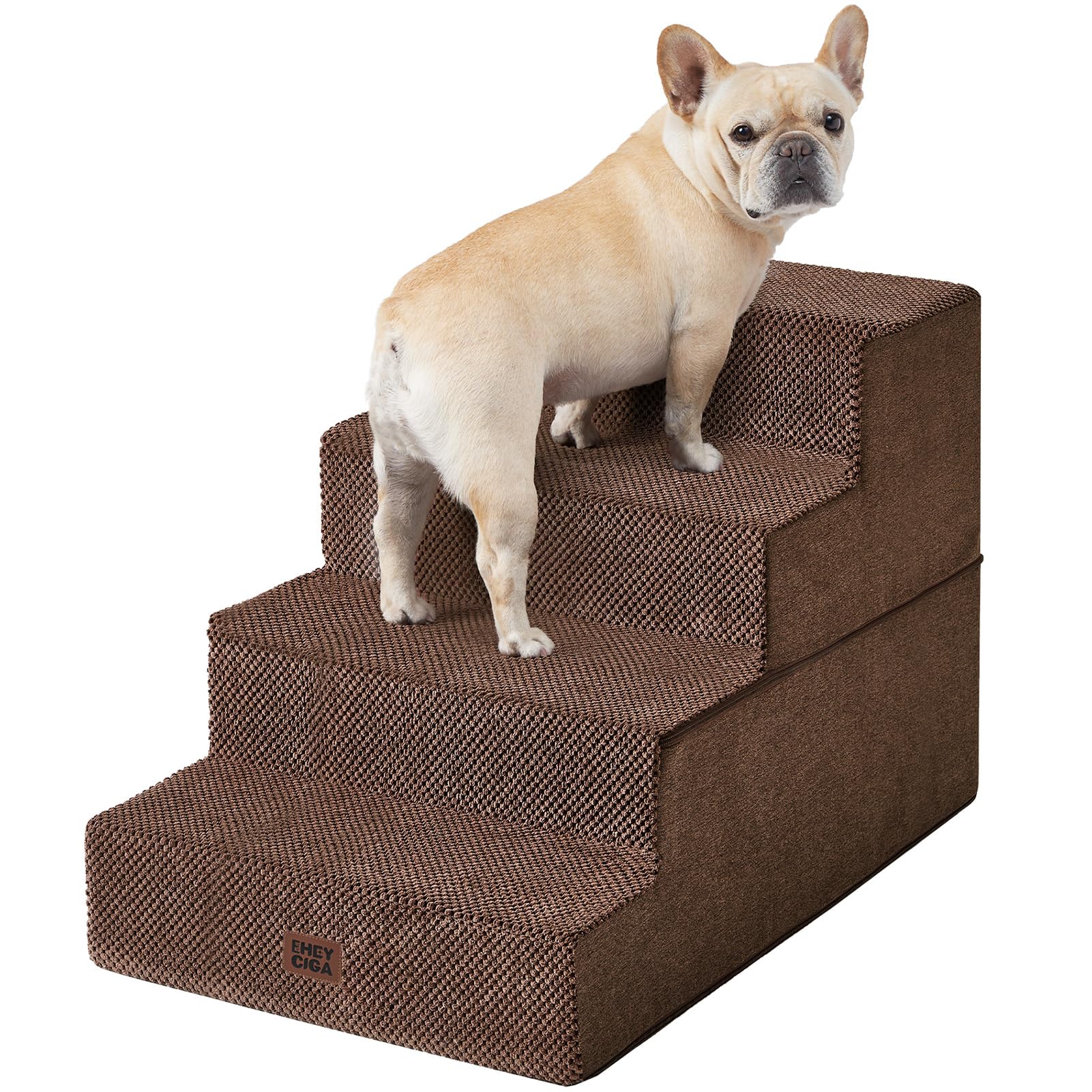 4-Step Dog Stairs for Bed – 18" Pet Steps for Small Dogs & Cats