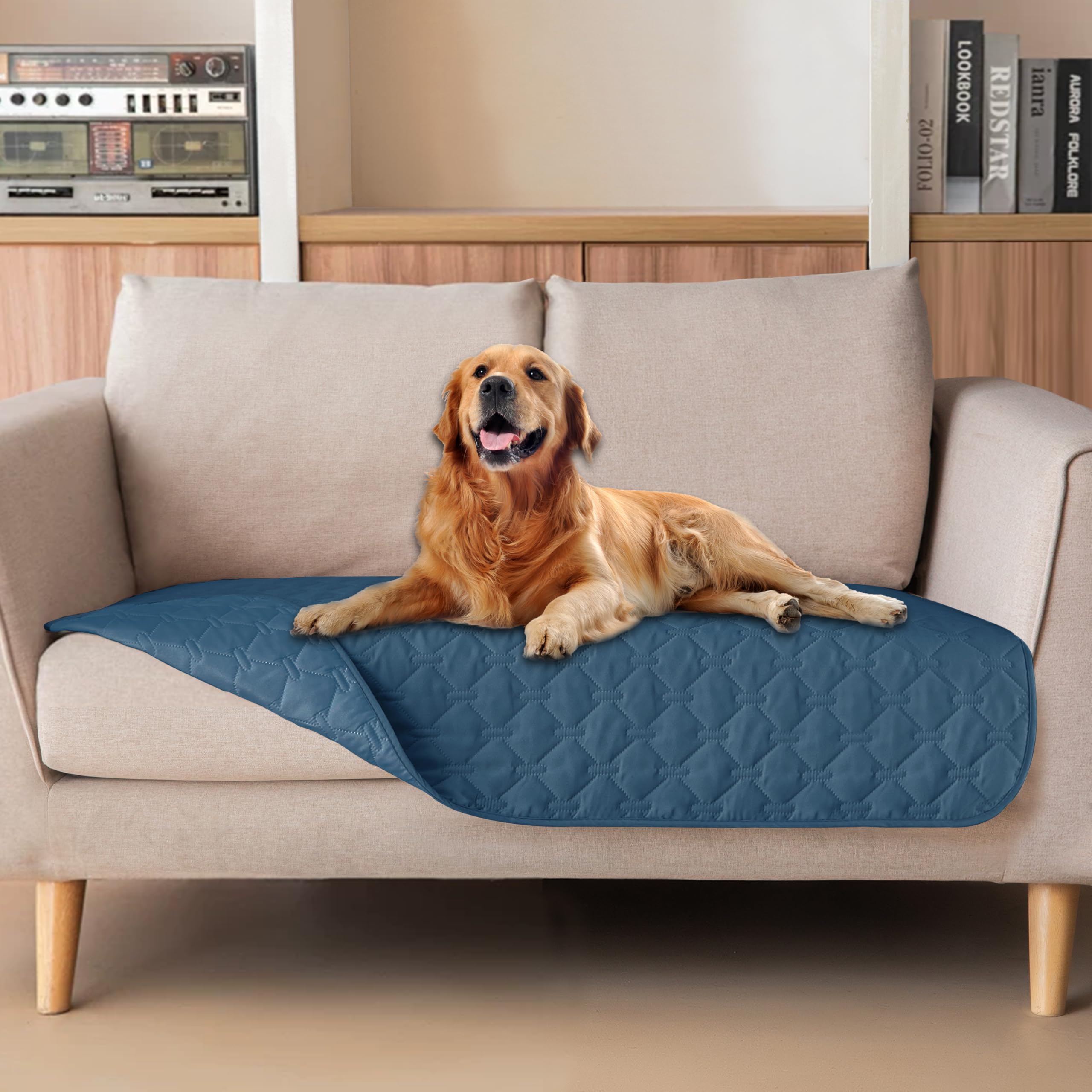 Reversible Quilted Pet Blanket for Beds & Sofas