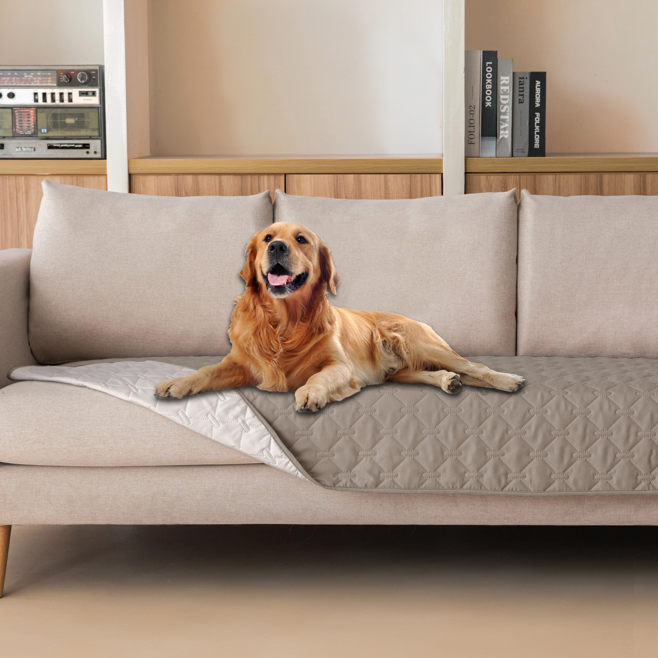 Reversible Quilted Pet Blanket for Beds & Sofas