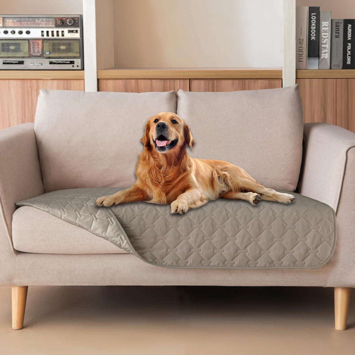 Reversible Quilted Pet Blanket for Beds & Sofas