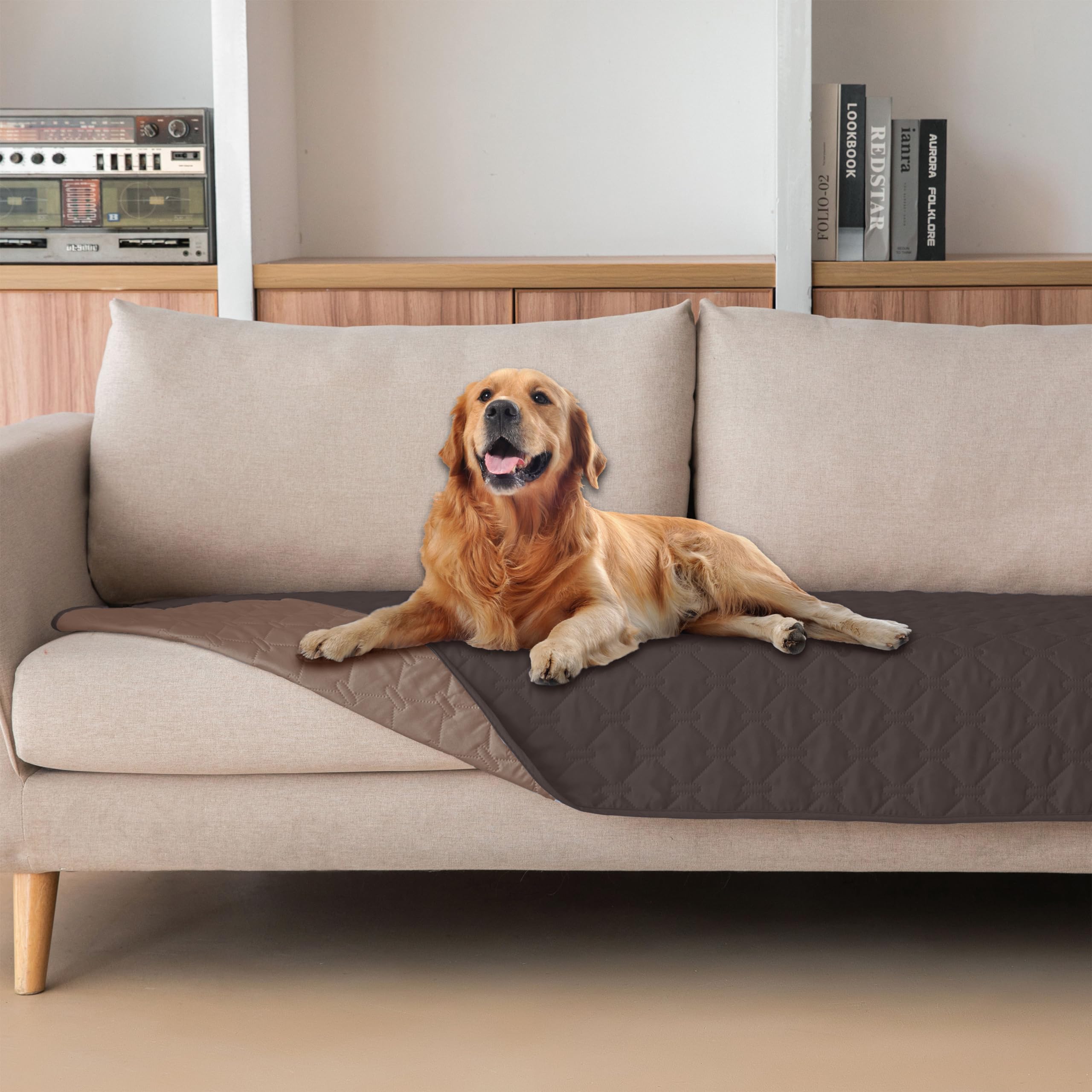 Reversible Quilted Pet Blanket for Beds & Sofas