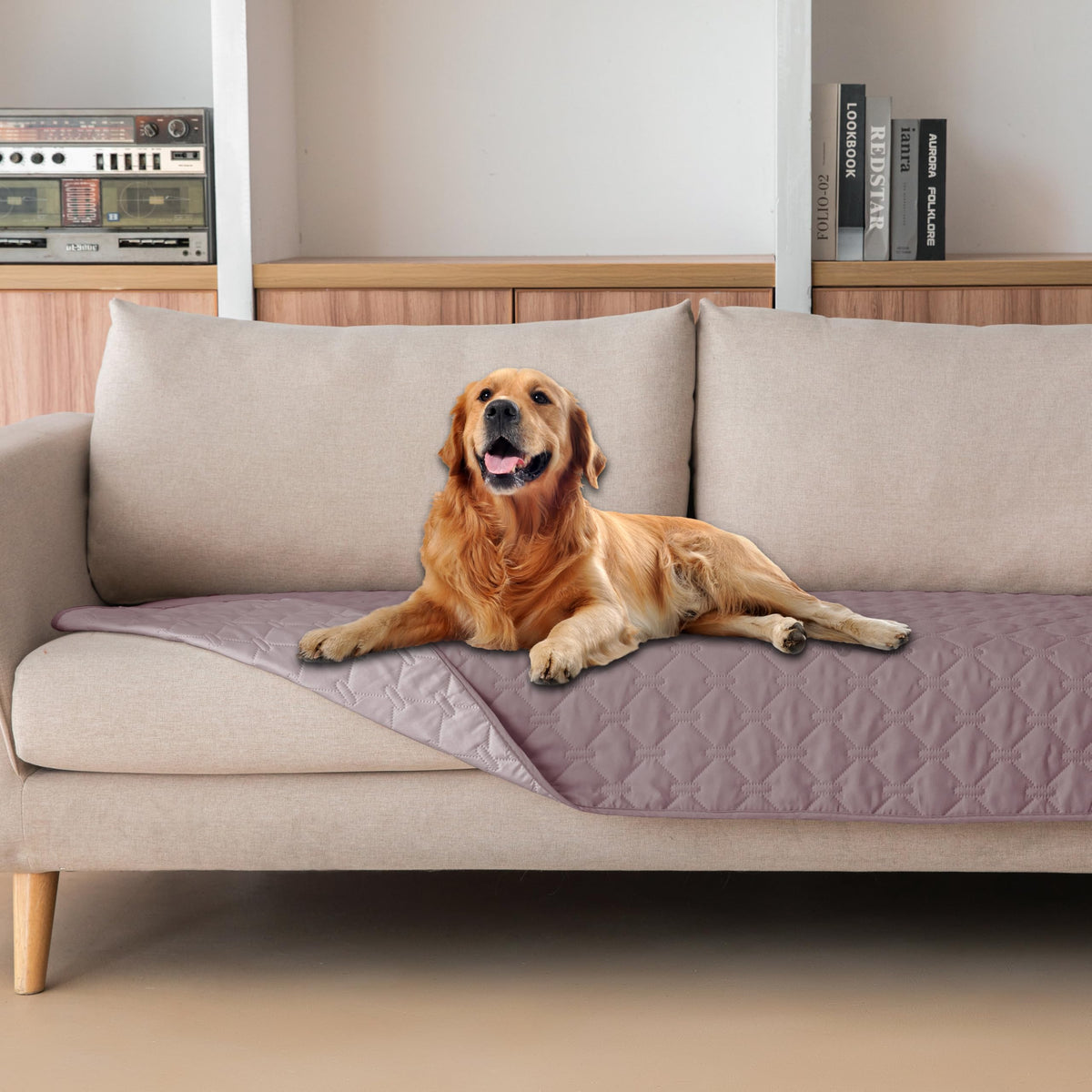 Reversible Quilted Pet Blanket for Beds & Sofas