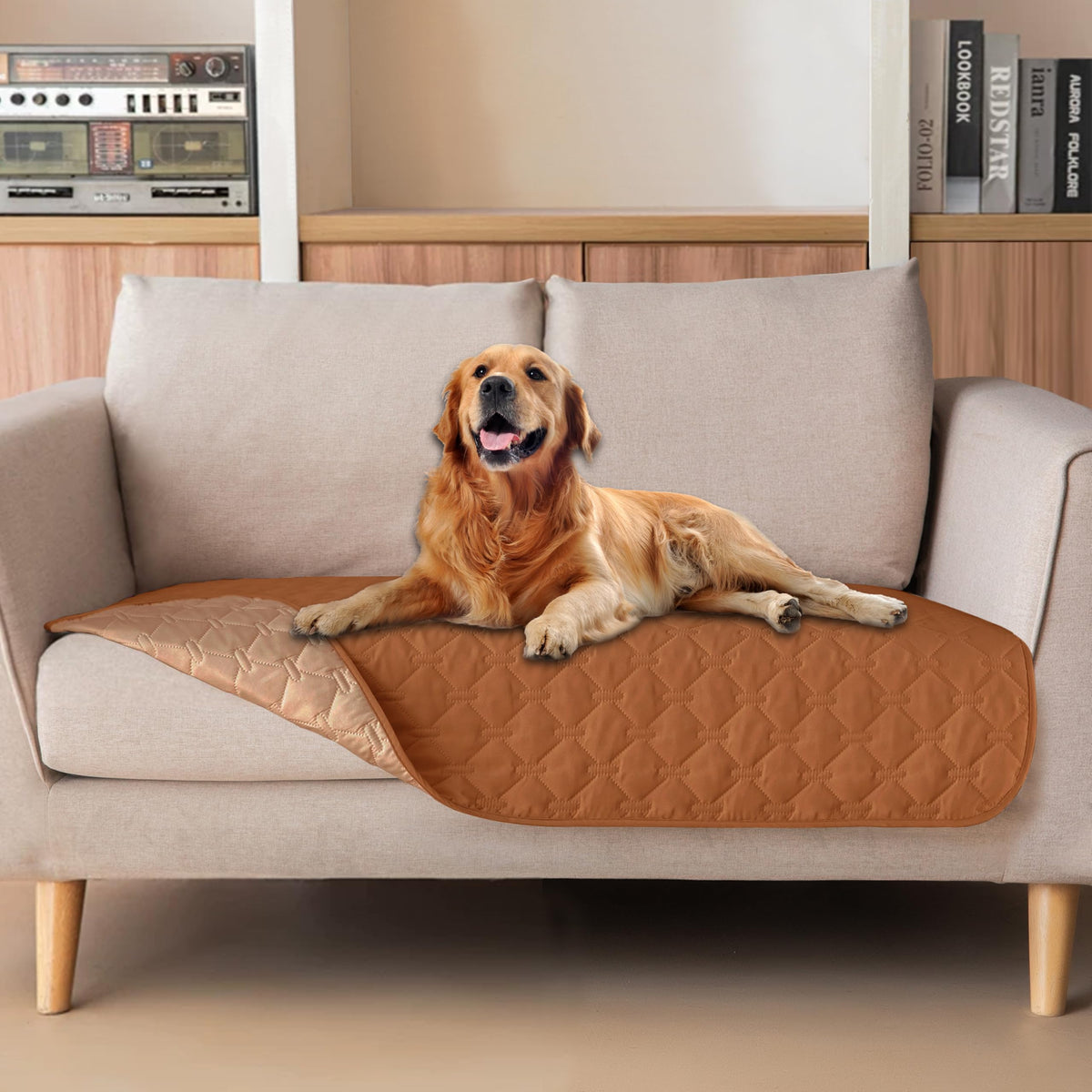 Reversible Quilted Pet Blanket for Beds & Sofas