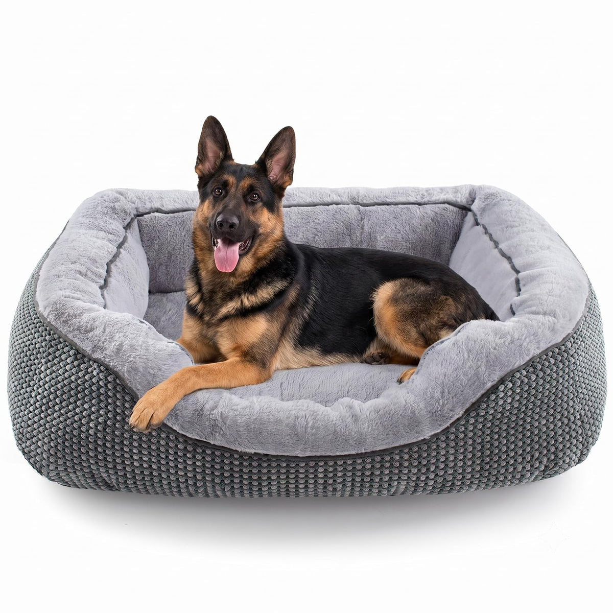 Medium Dog Bed with Raised Sides – 30" x 24" Washable Pet Bed