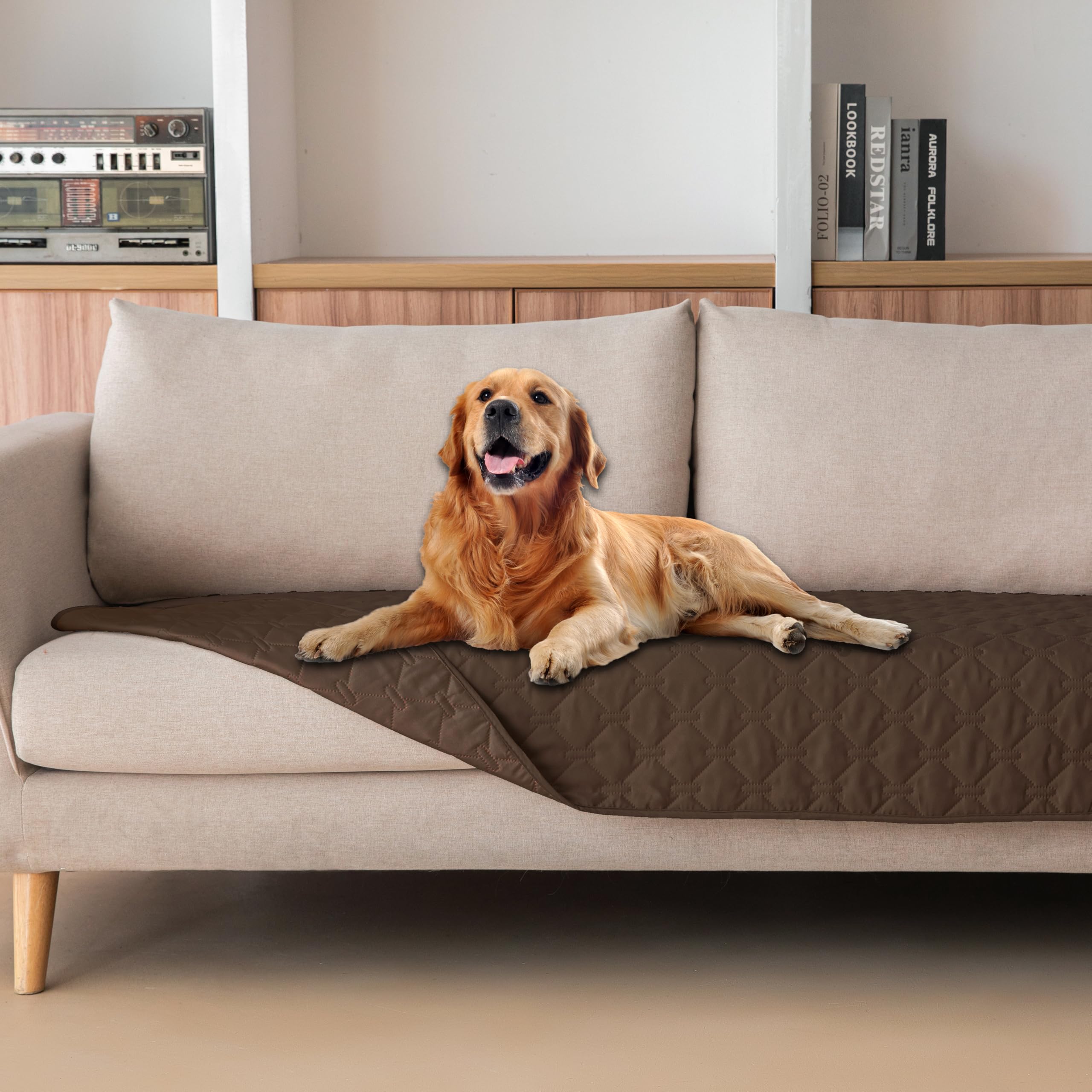 Reversible Quilted Pet Blanket for Beds & Sofas