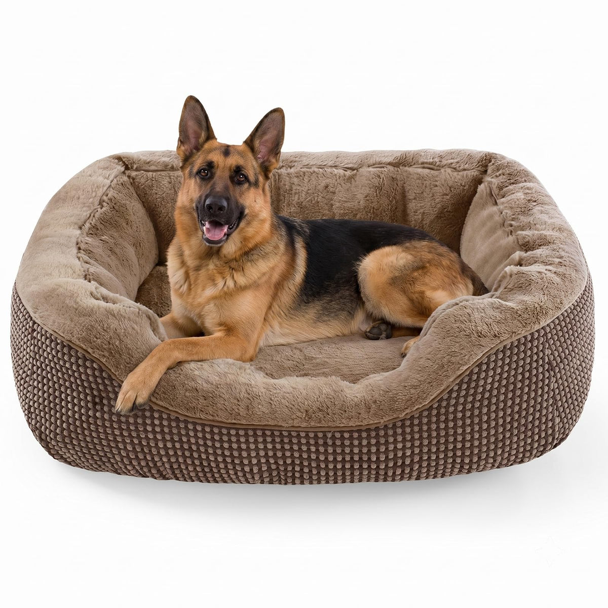 Medium Dog Bed with Raised Sides – 30" x 24" Washable Pet Bed