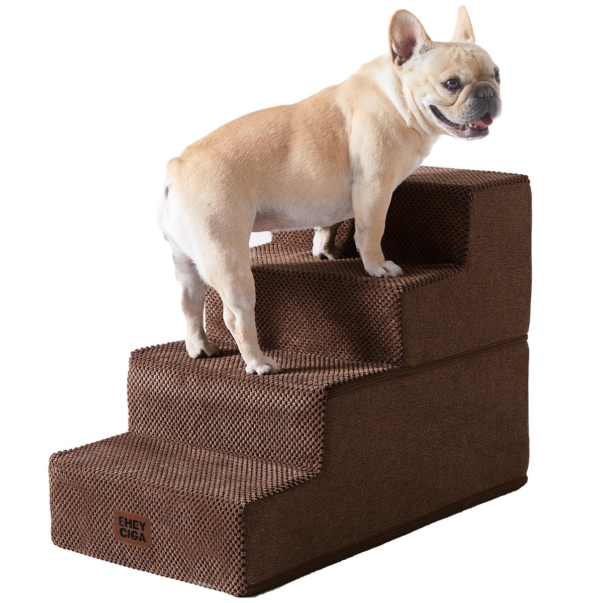 4-Step Dog Stairs for Bed – 18" Pet Steps for Small Dogs & Cats