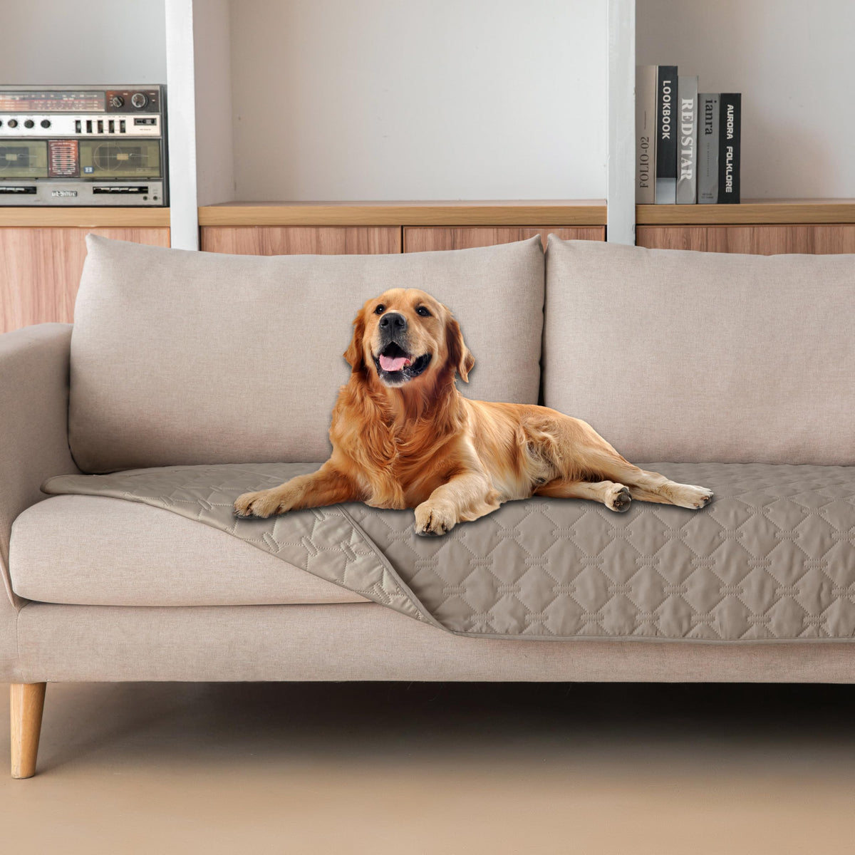Reversible Quilted Pet Blanket for Beds & Sofas
