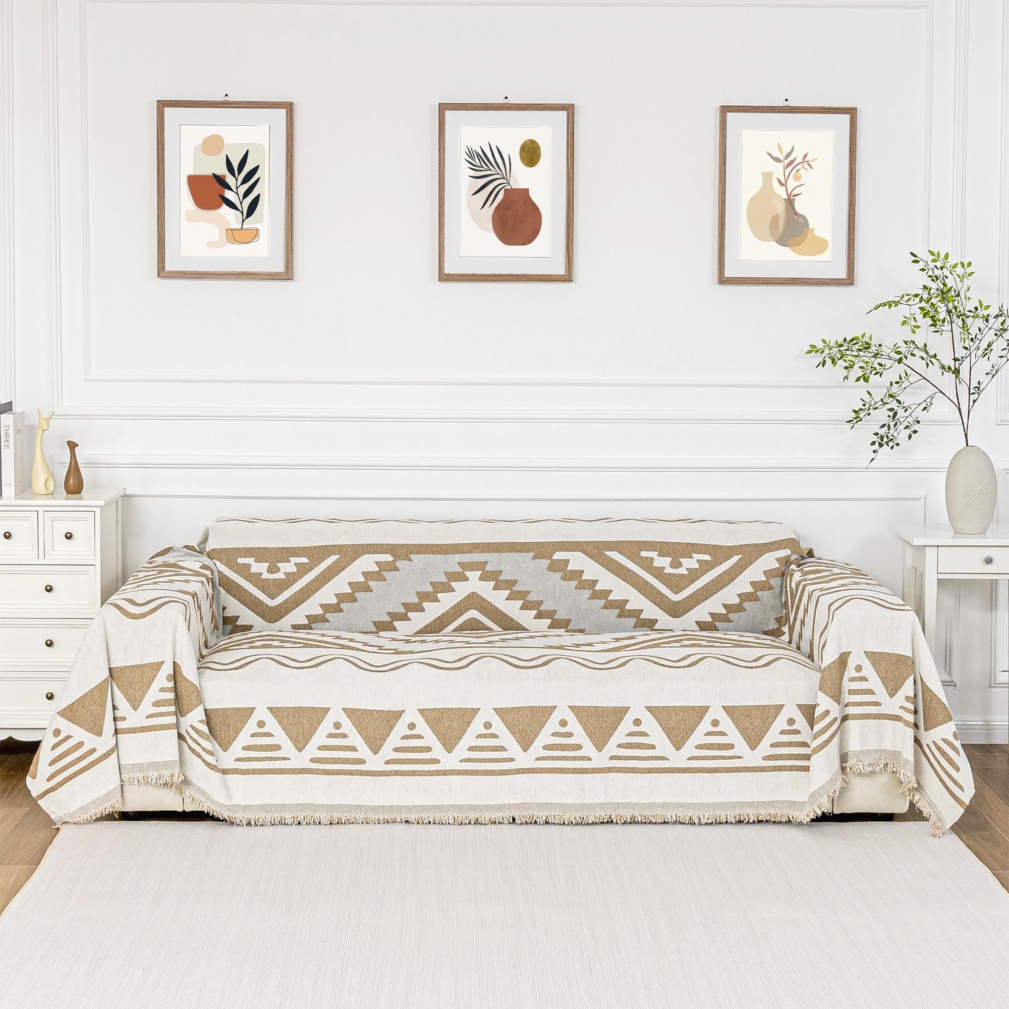 Chenille Pet Couch Cover with Tassel Edges