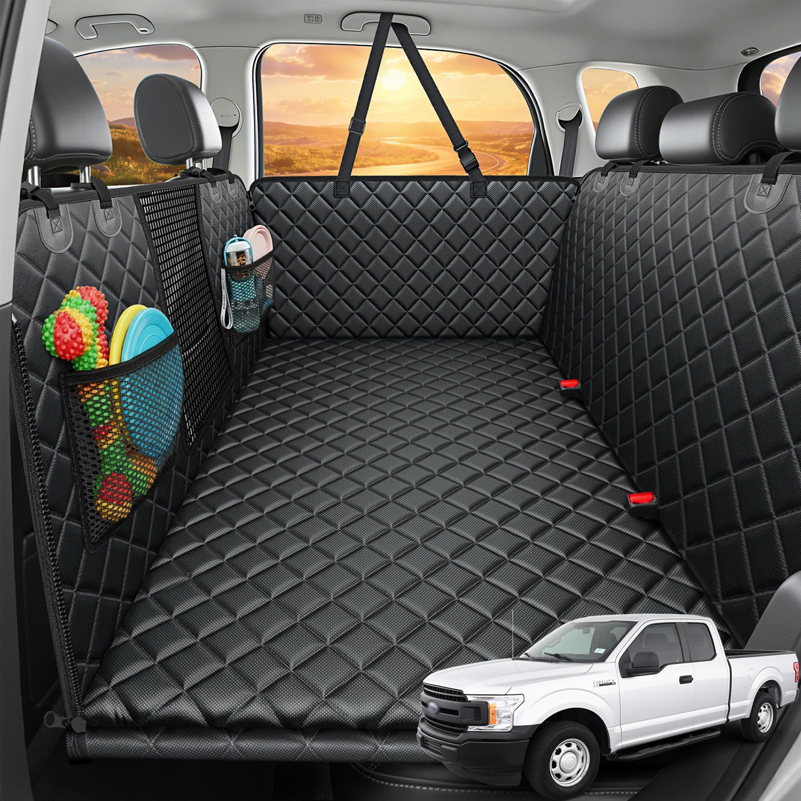 Hard-Bottom Dog Back Seat Extender & Car Cover