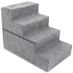 4-Step Dog Stairs for Small Dogs & Cats – 18" Foam Pet Steps for Bed & Couch