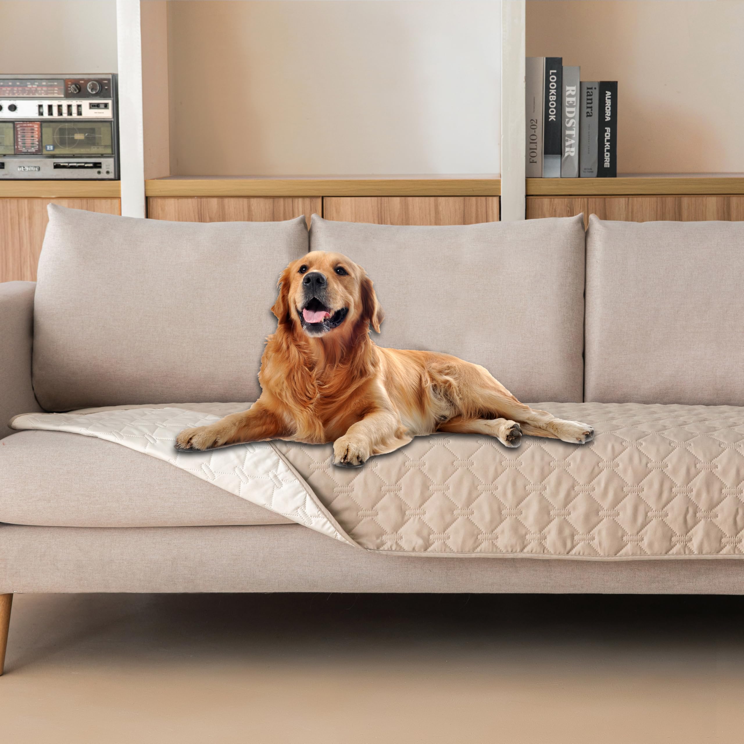 Reversible Quilted Pet Blanket for Beds & Sofas
