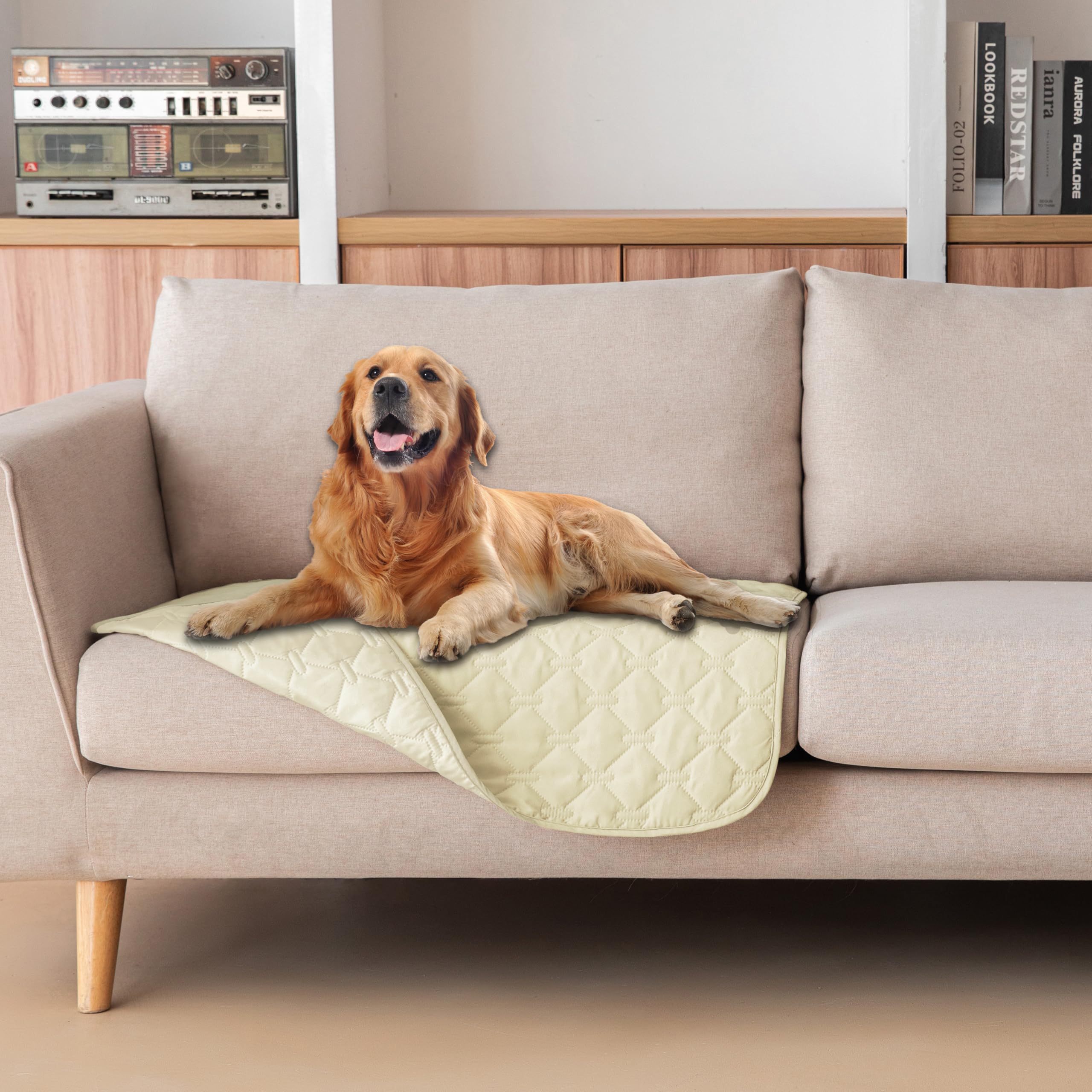 Reversible Quilted Pet Blanket for Beds & Sofas