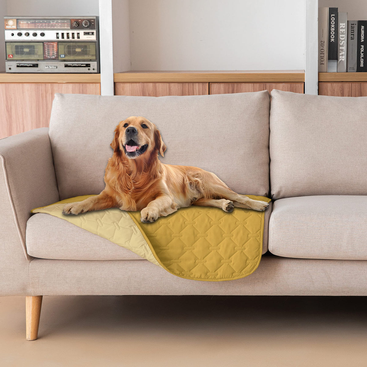 Reversible Quilted Pet Blanket for Beds & Sofas