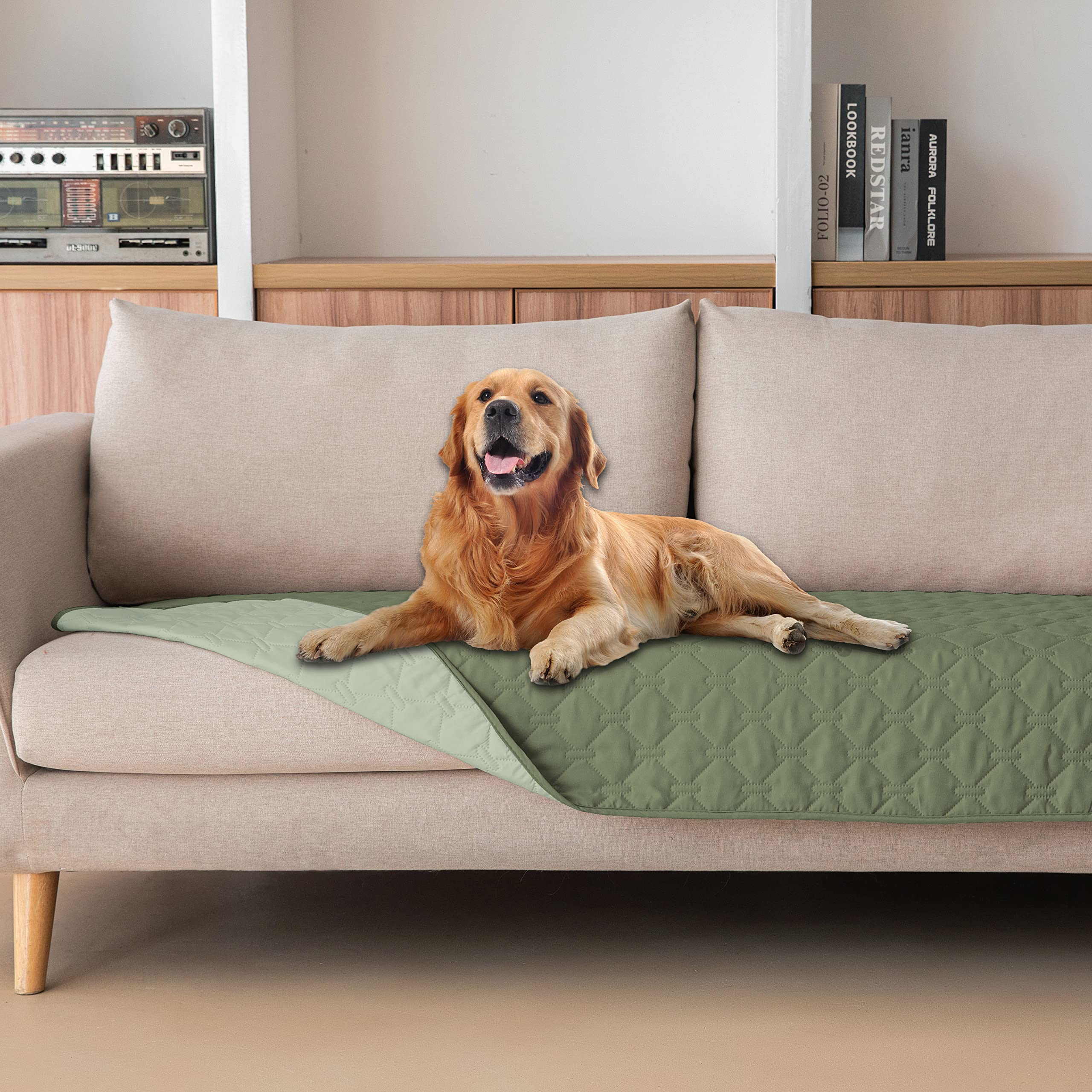 Reversible Quilted Pet Blanket for Beds & Sofas