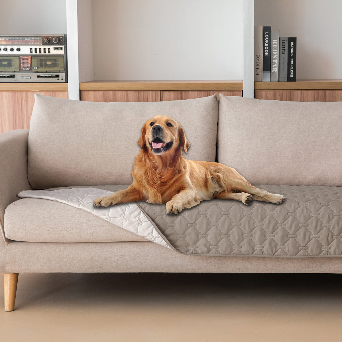 Reversible Quilted Pet Blanket for Beds & Sofas