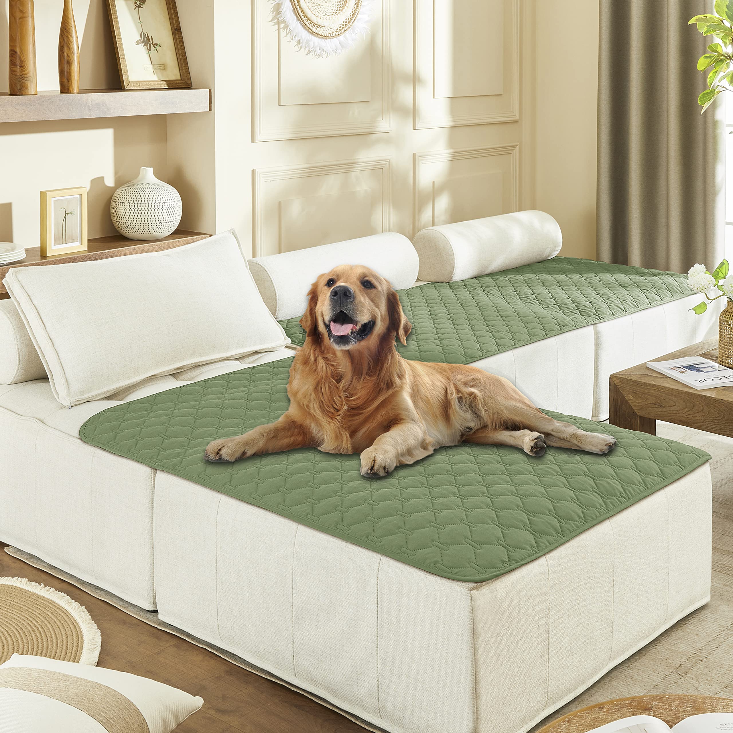 Reversible Quilted Pet Blanket for Beds & Sofas