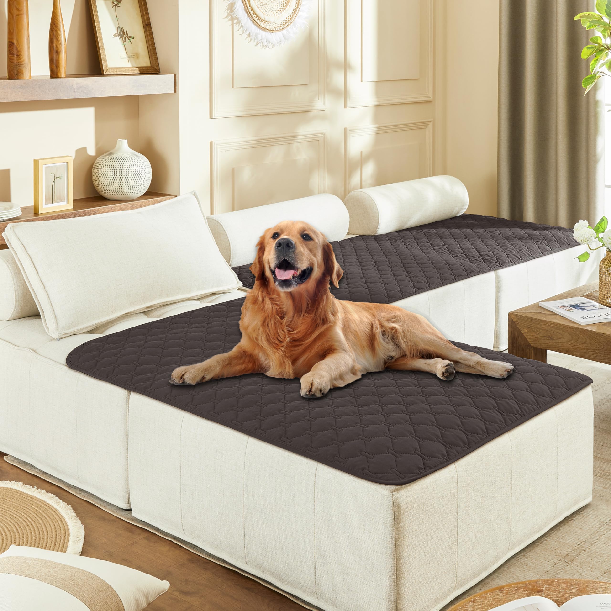 Reversible Quilted Pet Blanket for Beds & Sofas