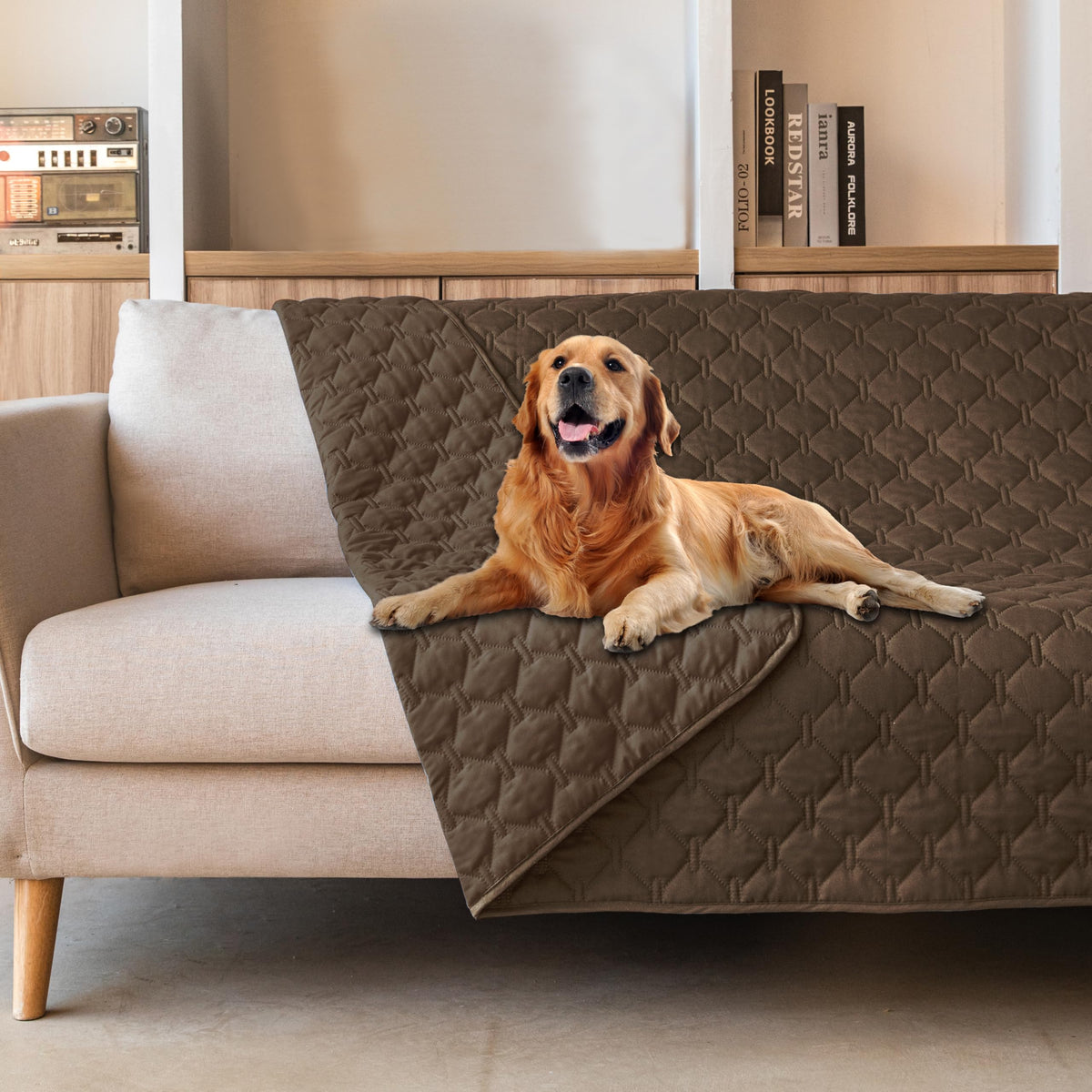 Reversible Quilted Pet Blanket for Beds & Sofas