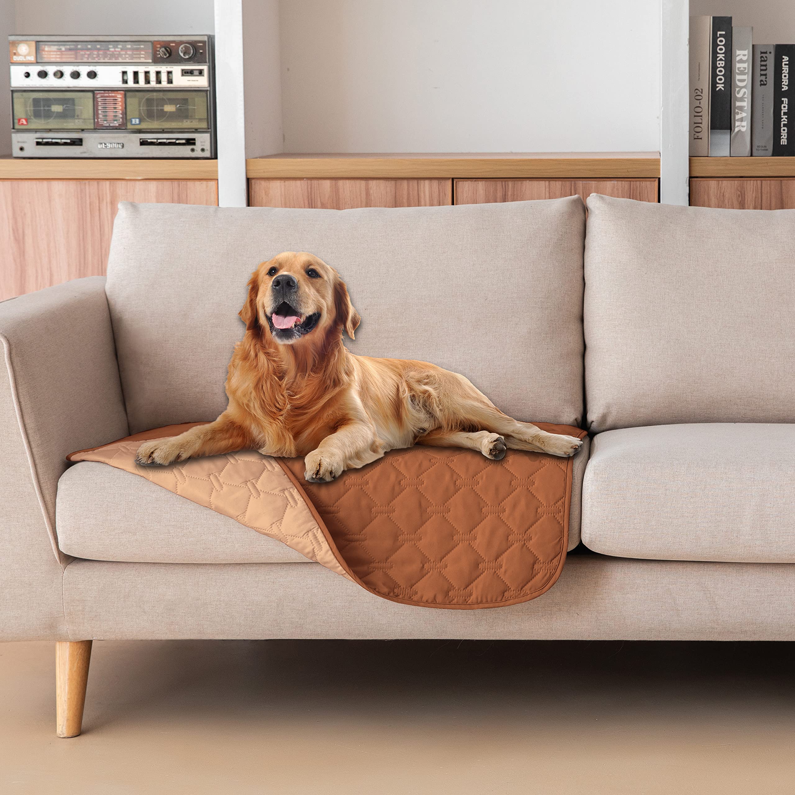 Reversible Quilted Pet Blanket for Beds & Sofas