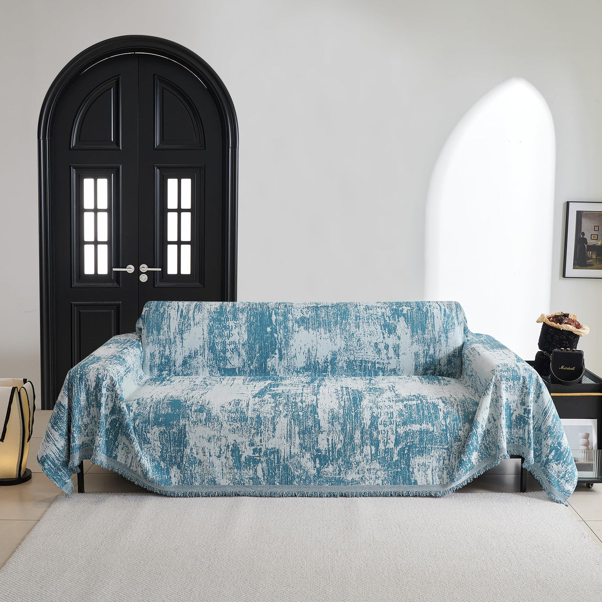 Chenille Pet Couch Cover with Tassel Edges