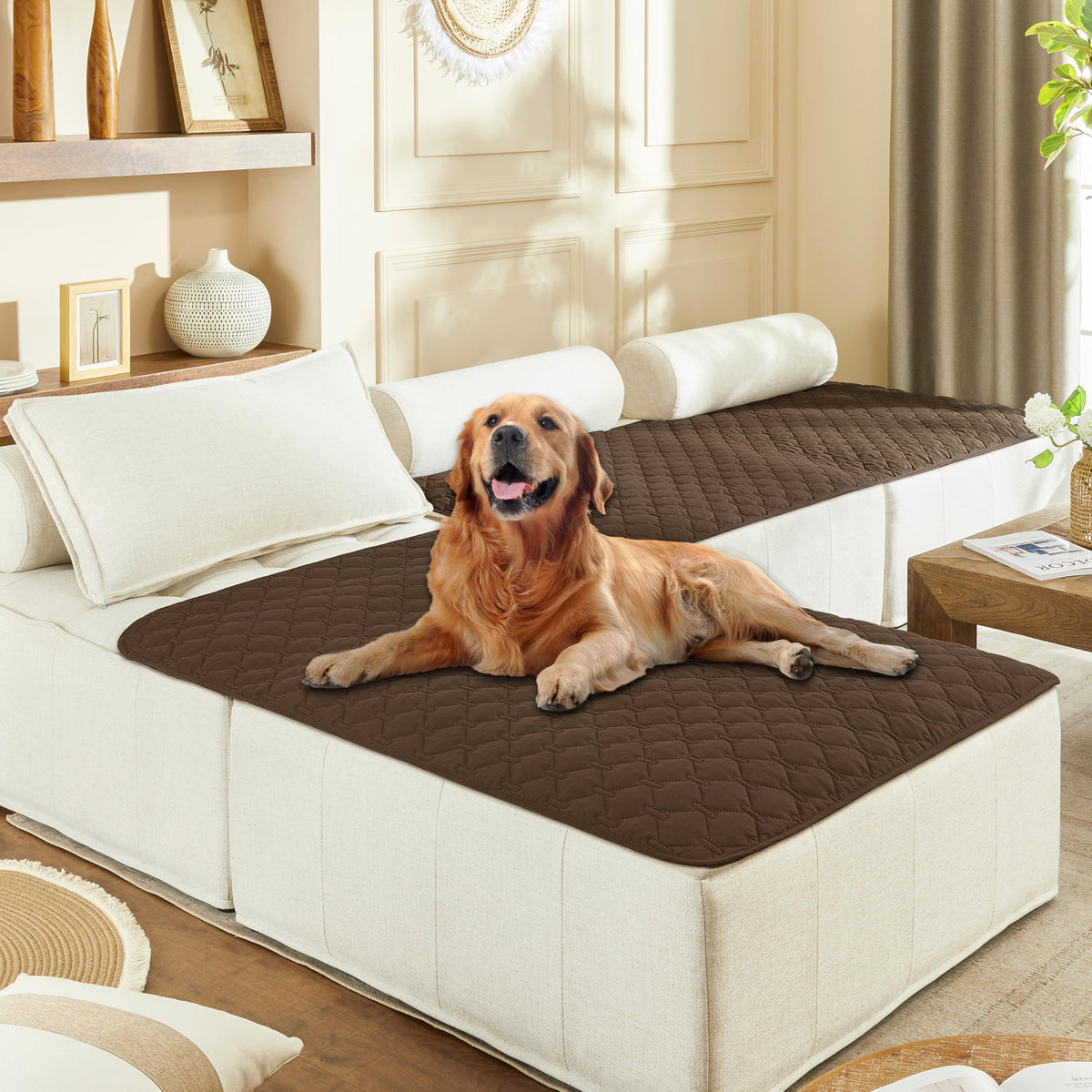 Reversible Quilted Pet Blanket for Beds & Sofas