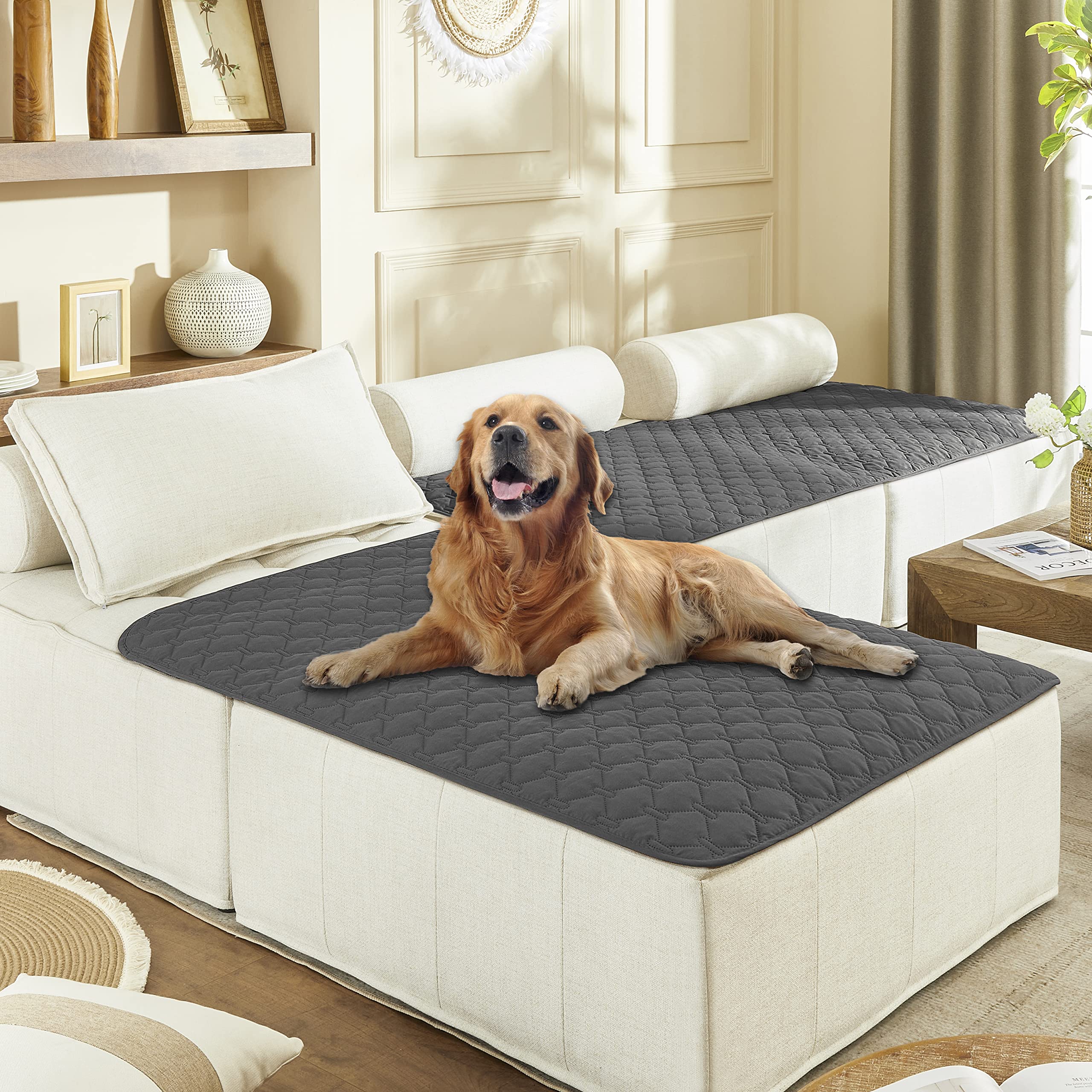 Reversible Quilted Pet Blanket for Beds & Sofas