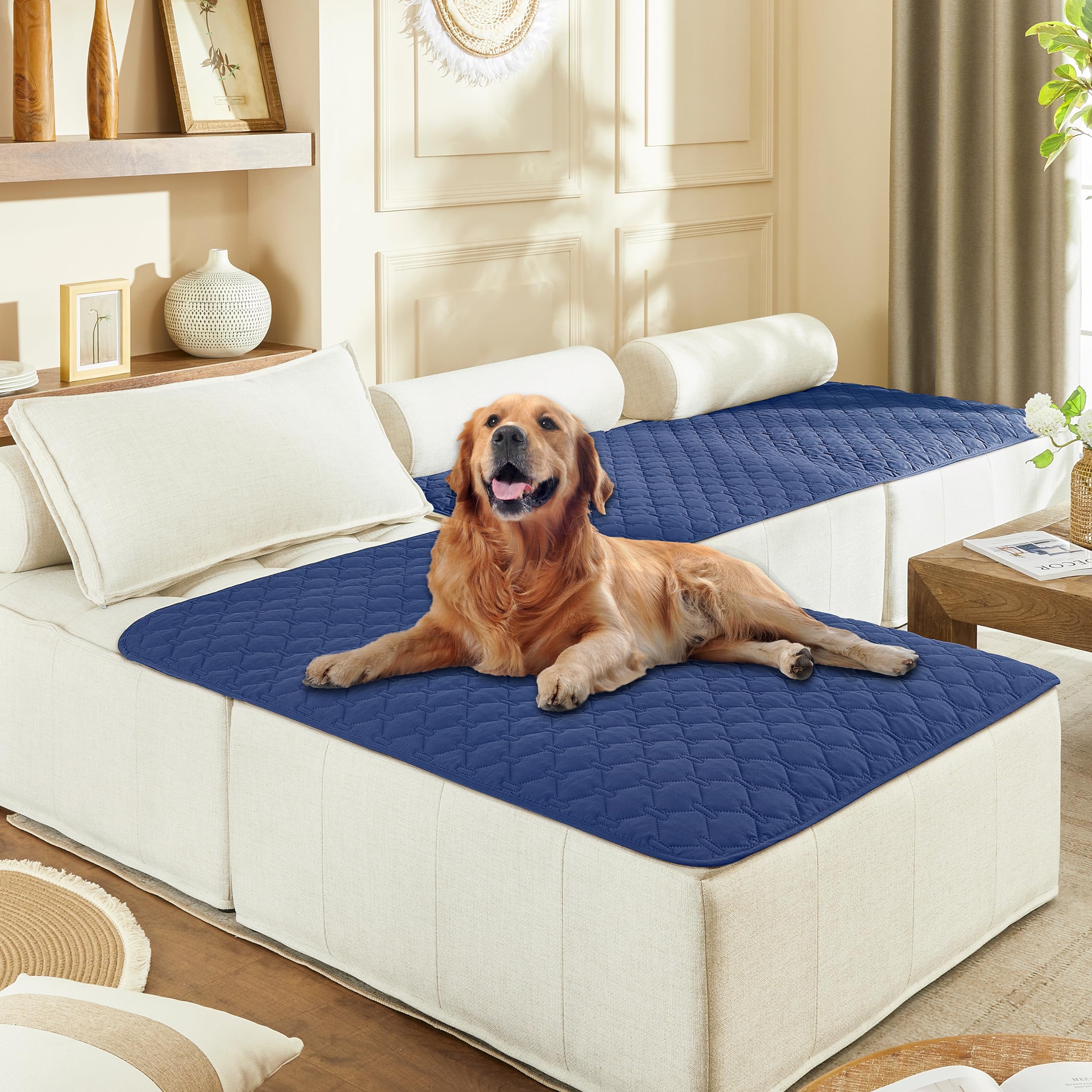 Reversible Quilted Pet Blanket for Beds & Sofas