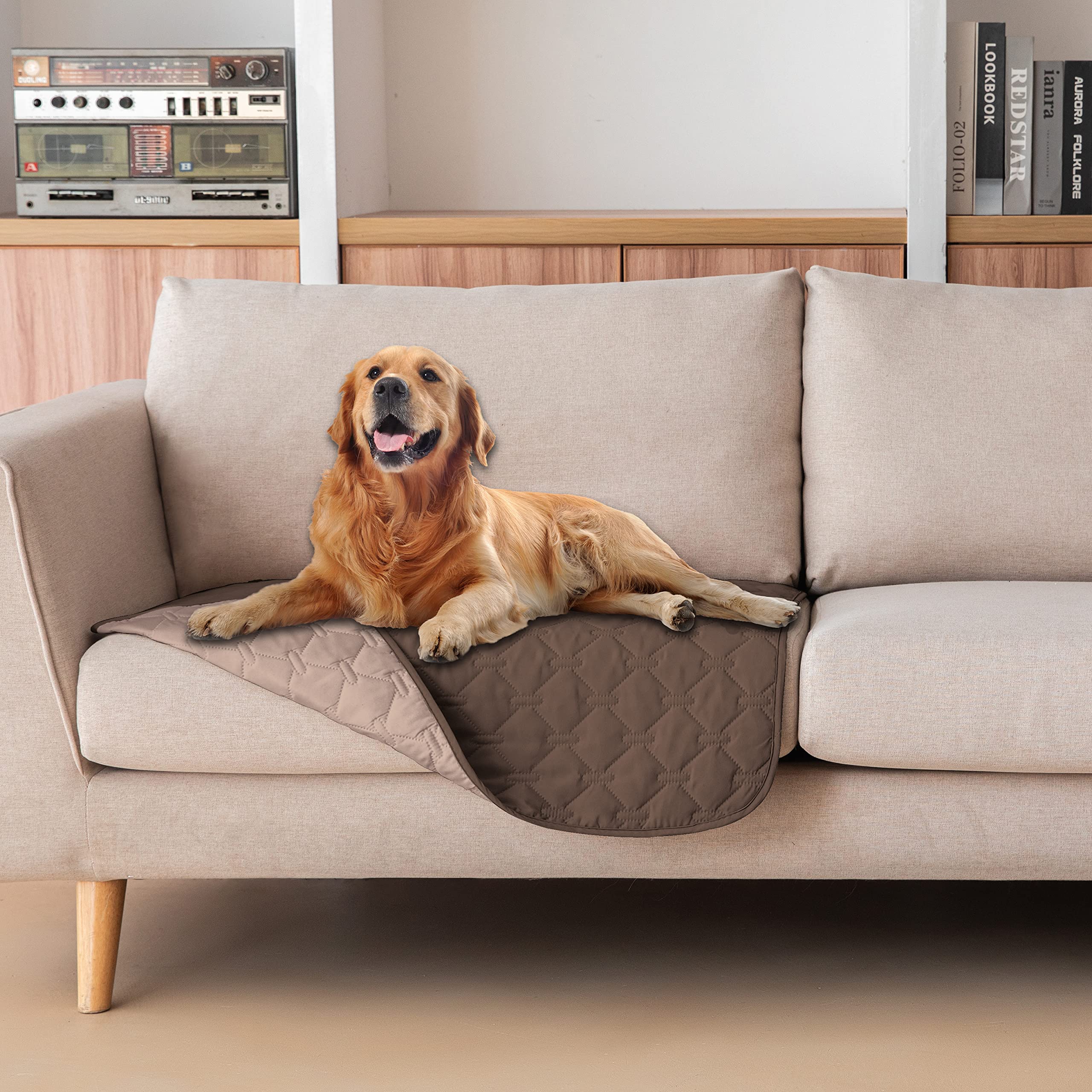 Reversible Quilted Pet Blanket for Beds & Sofas