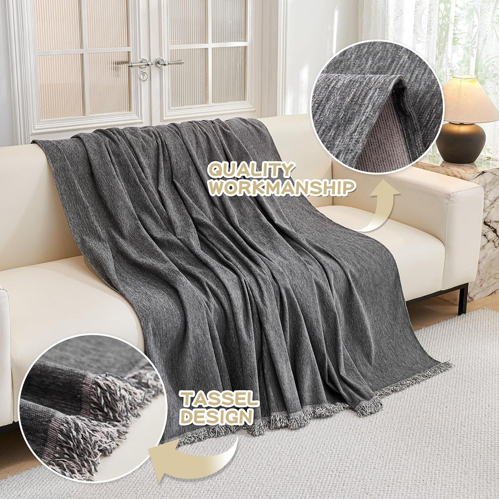Chenille Pet Couch Cover with Tassel Edges