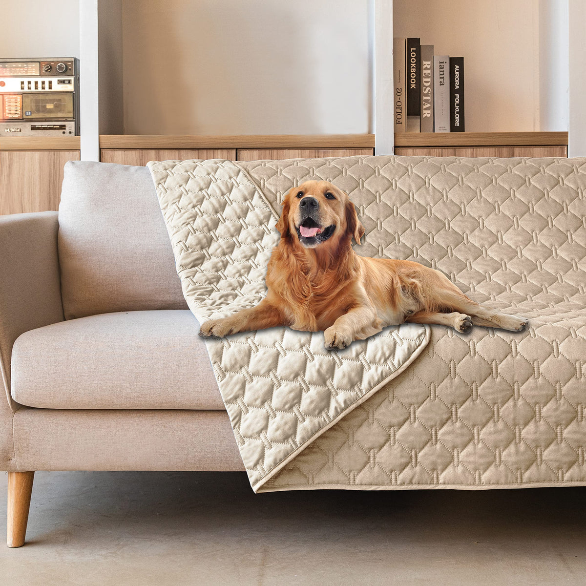 Reversible Quilted Pet Blanket for Beds & Sofas