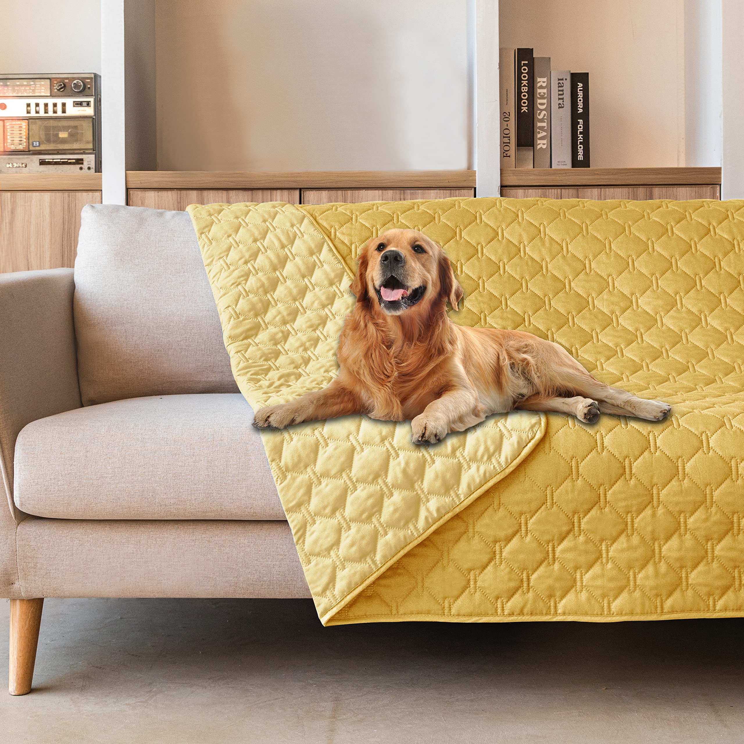 Reversible Quilted Pet Blanket for Beds & Sofas